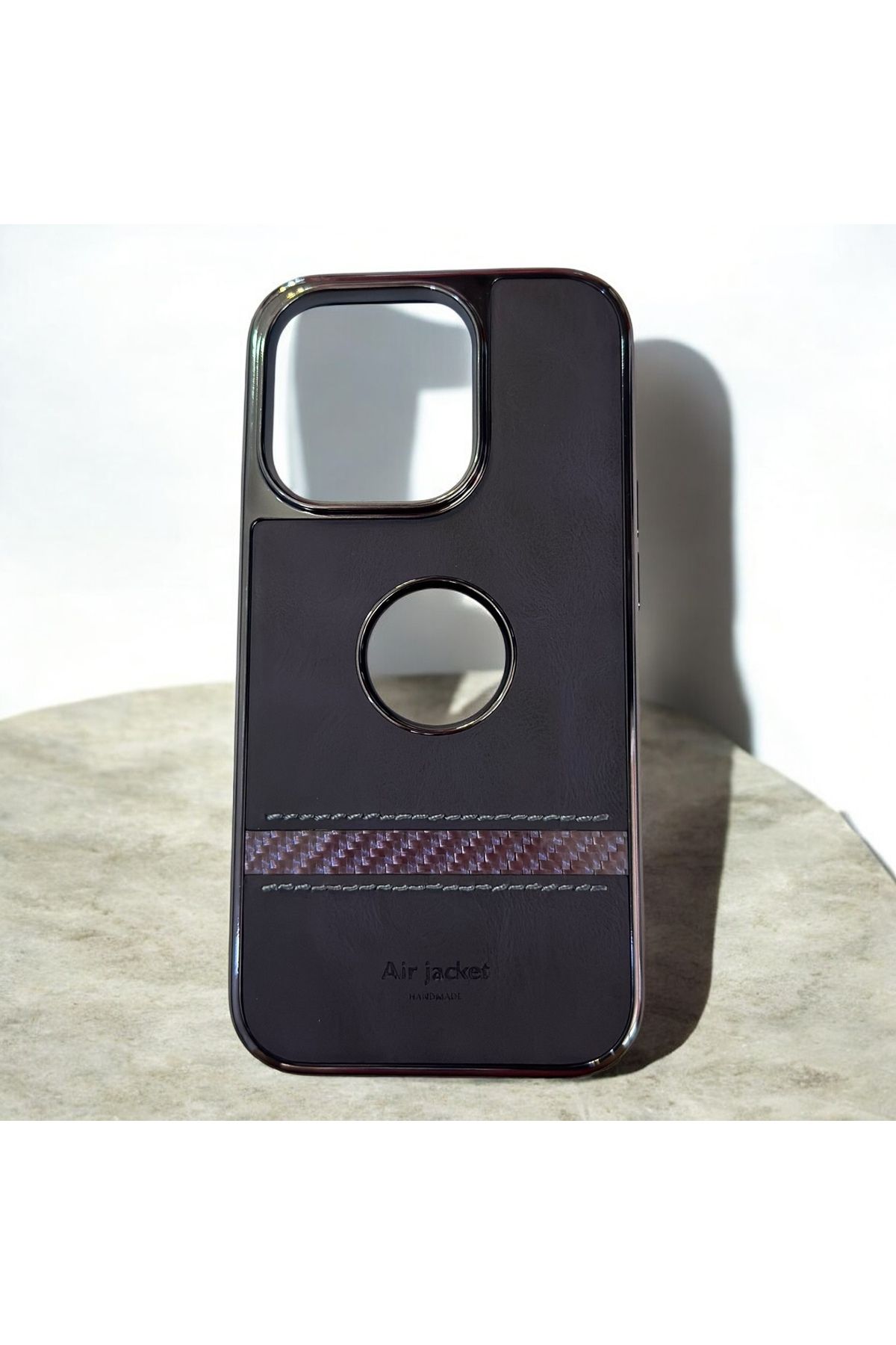 shop İPhone 14 Pro Deri Air Jacket İçi Kadife Telefon Kılıfı