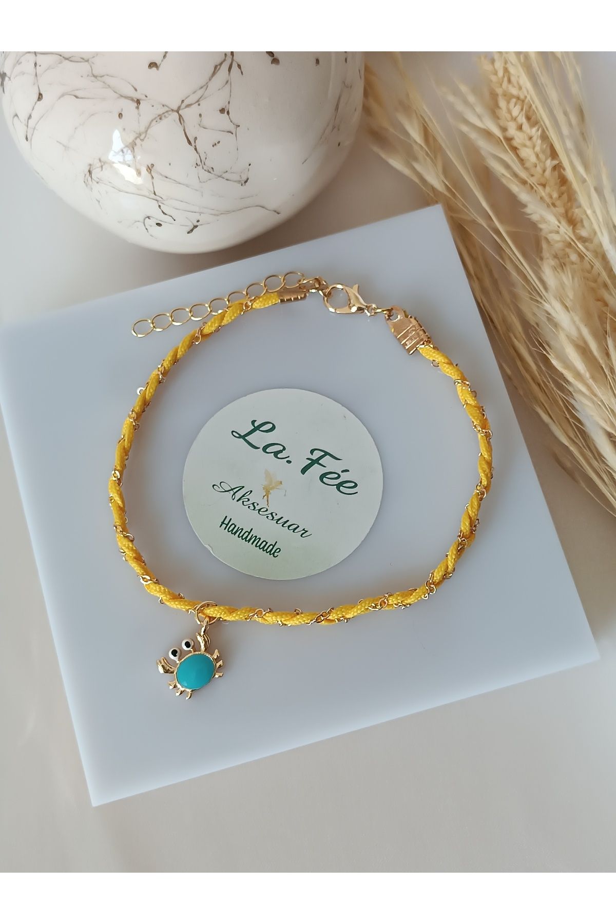 La fee aksesuar TEKLİ - Özel tasarım el yapımı örgü desen halhal
