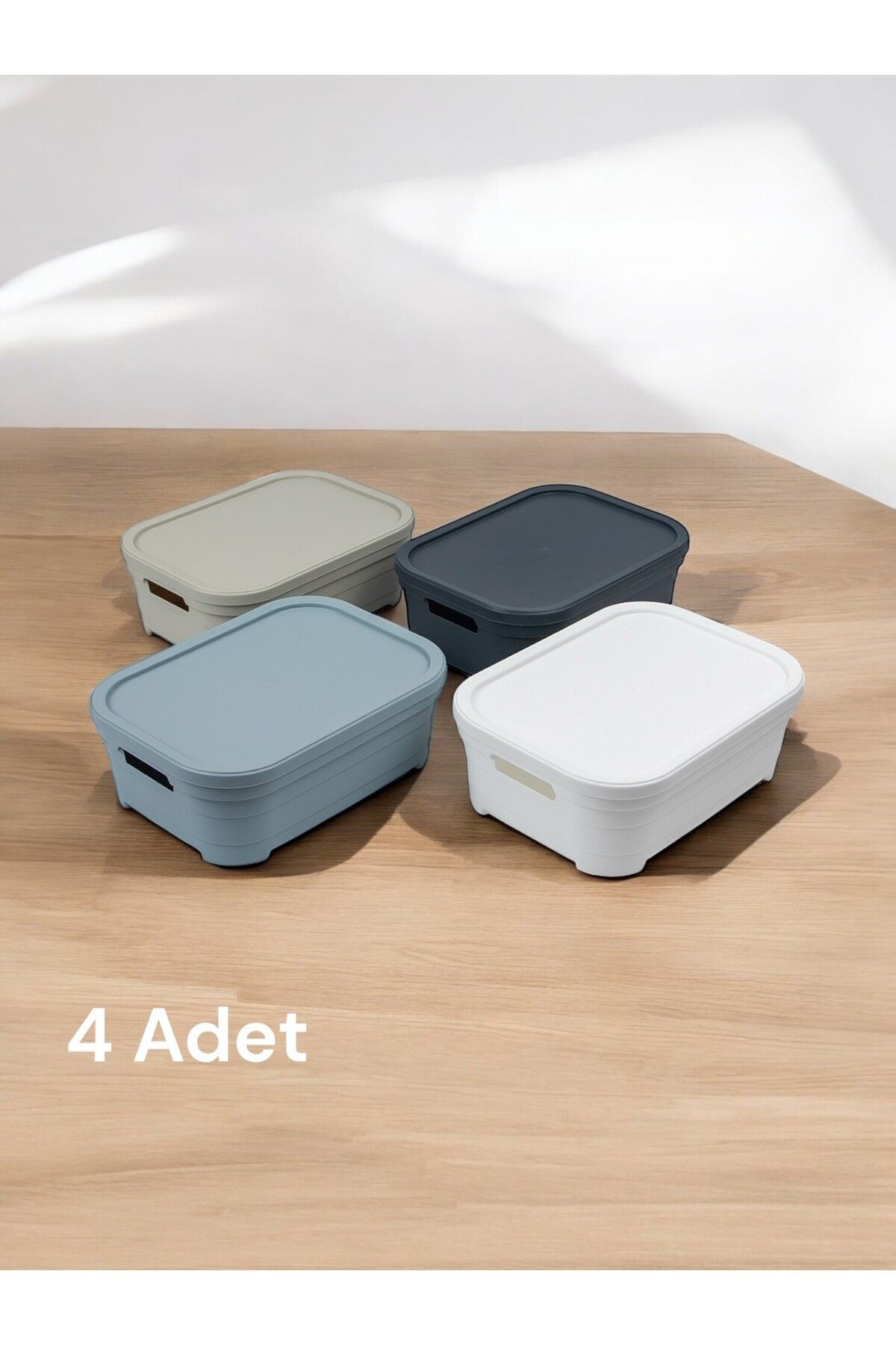 Nesto Home 4'lü Set Çok Amaçlı Renkli Kutu Kapaklı Ofis Organizeri 4x2,8 litre