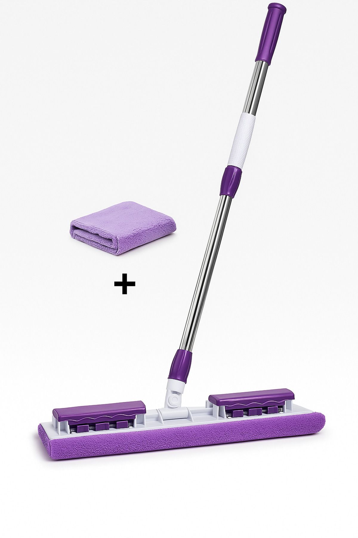 ceviz home züccaciye tekstil ltd şirketi Mandallı Mikrofiber Mop Seti | Teleskopik Saplı | 360° Döner Başlık | Yedek Bez Hediyeli