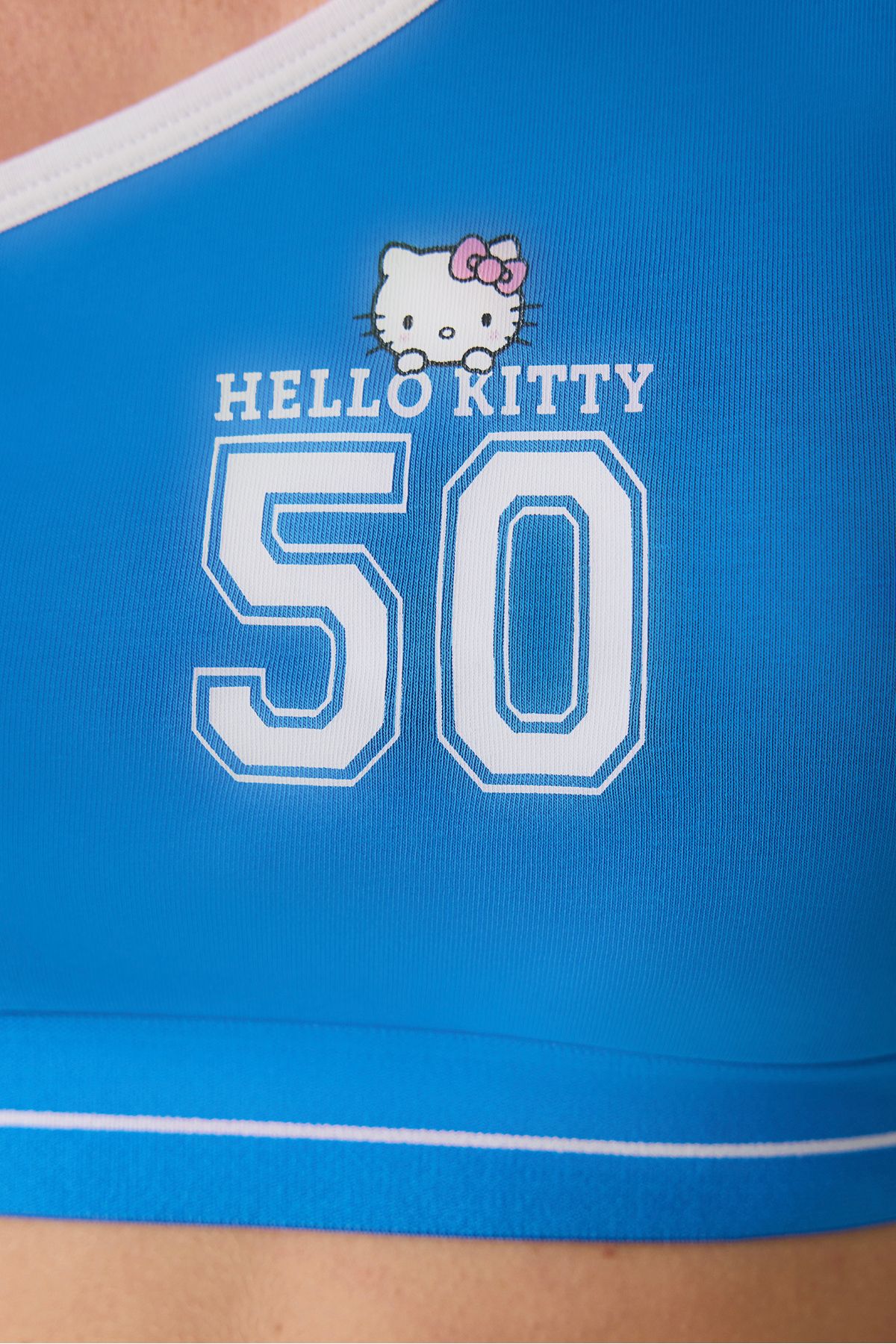 Tek Omuz Removable Padded Mavi Üst - Sanrio Koleksiyonu - 3