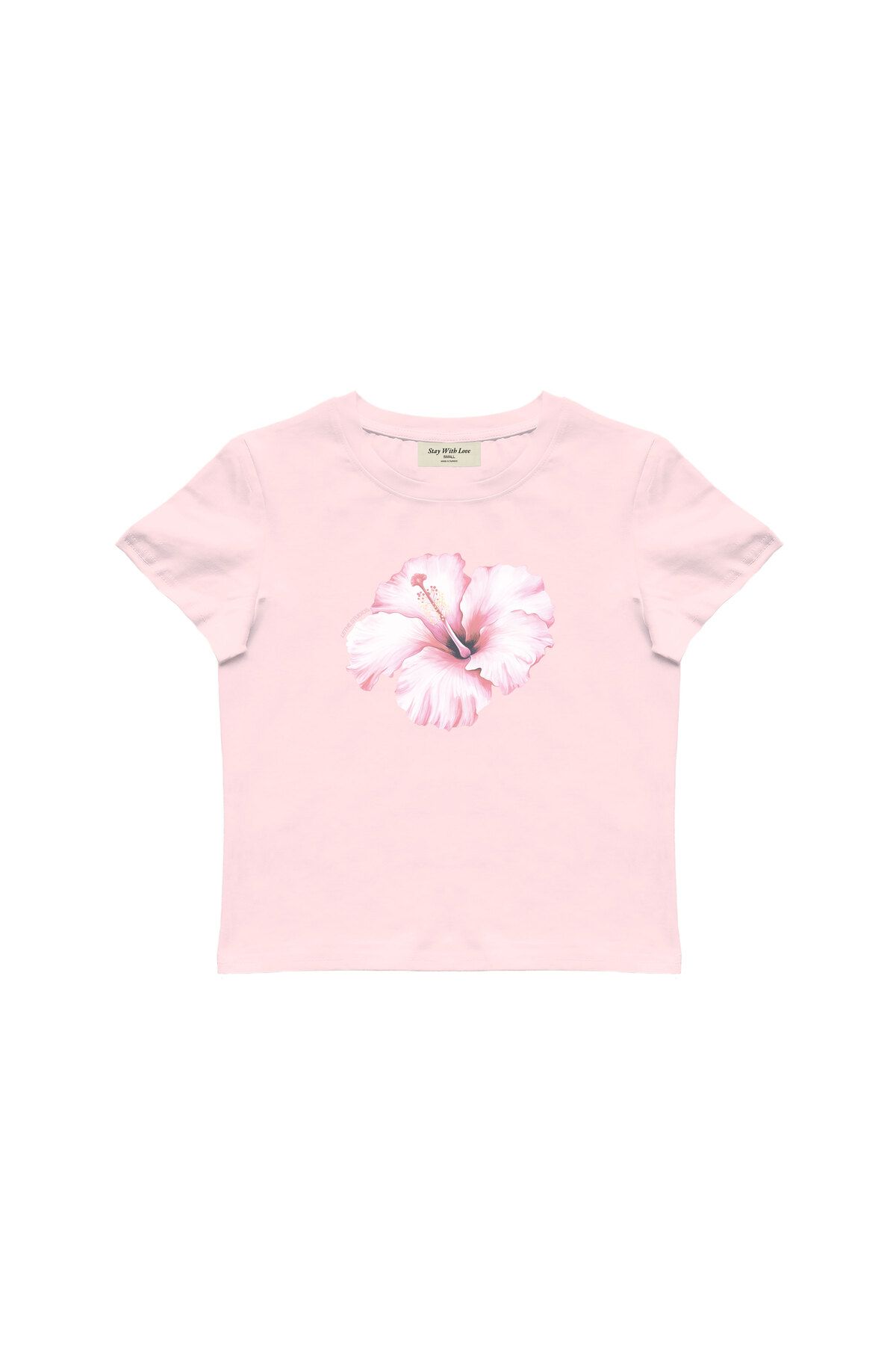 lethestudios Hibiscus Baskılı Baby Tee Crop Top