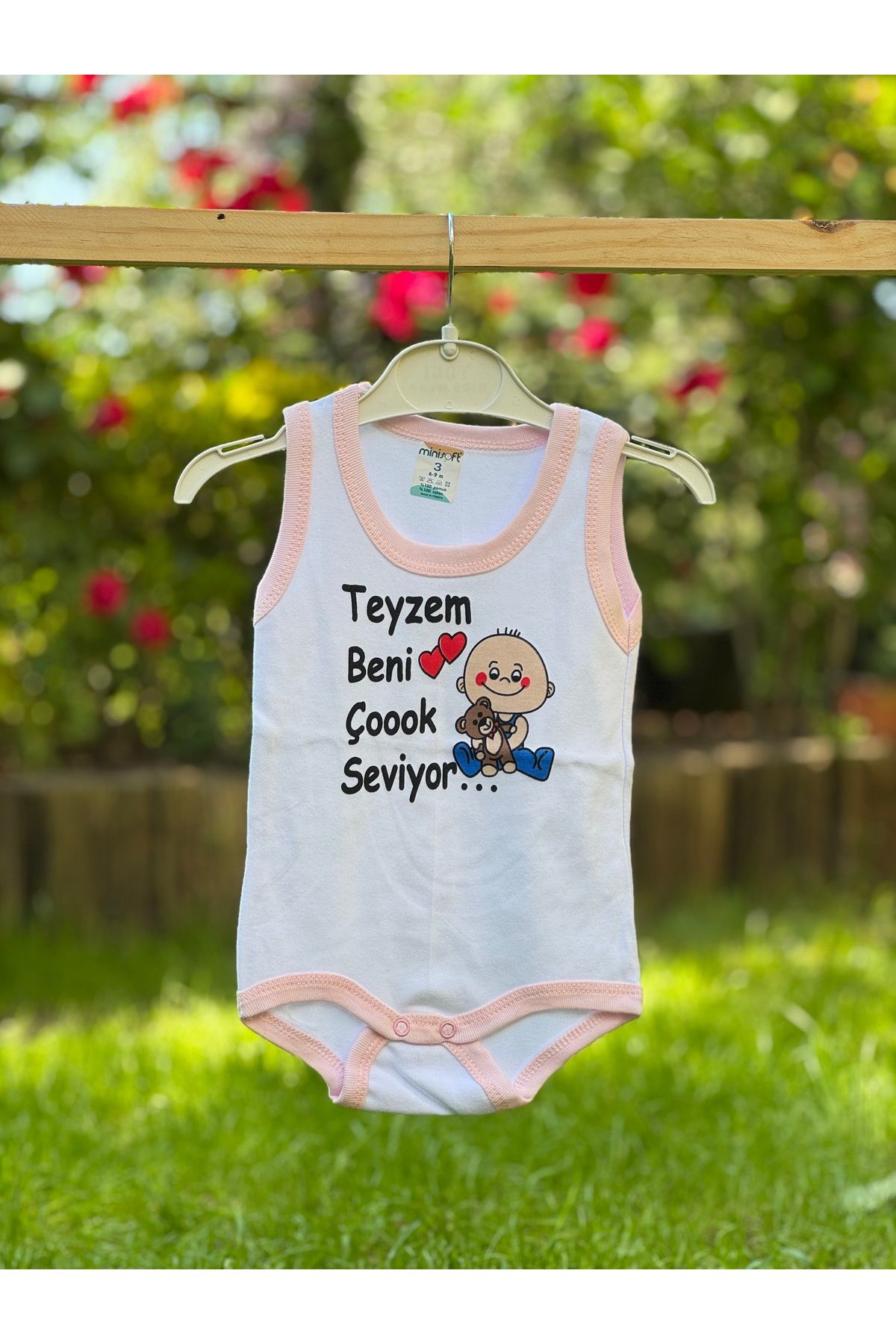 BETSY STUDIO Pamuklu Bebek Zıbın/ Body - Teyzem Beni Çok Seviyor Baskılı