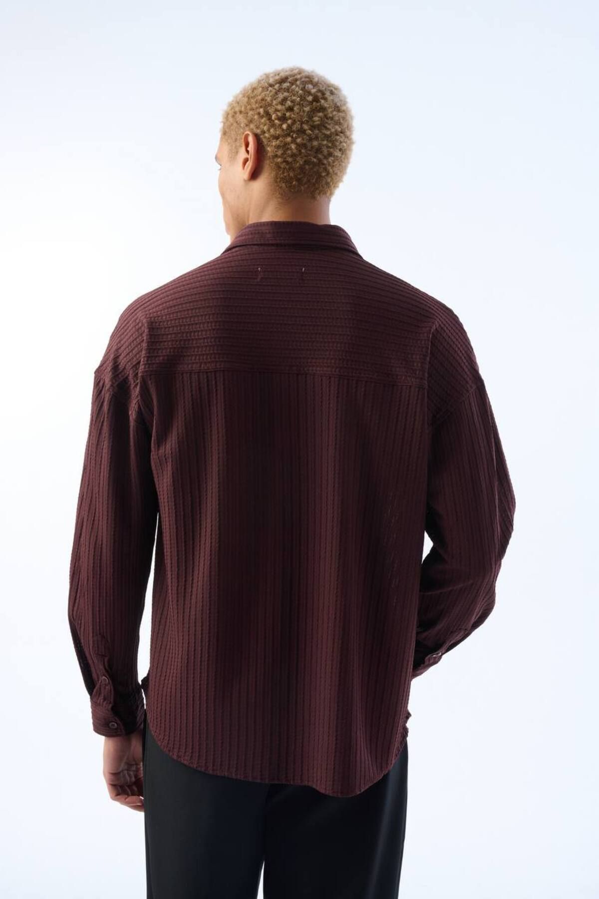 Rogyi Tekstil Yeni Sezon Oversize Kalıp Örme Kumaş Siyah Erkek Premium Kalite Gömlek