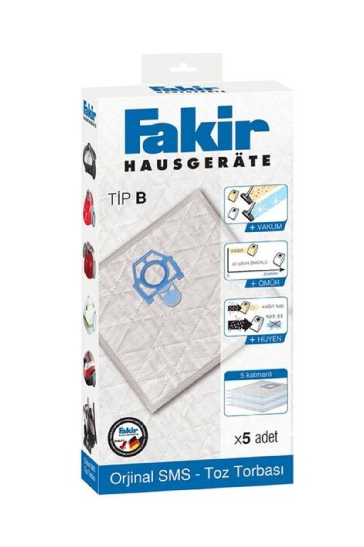 Fakir Prestige Duo - Twist - Ares Elektrikli Süpürge İçin SMS Toz Torbası TİP B
