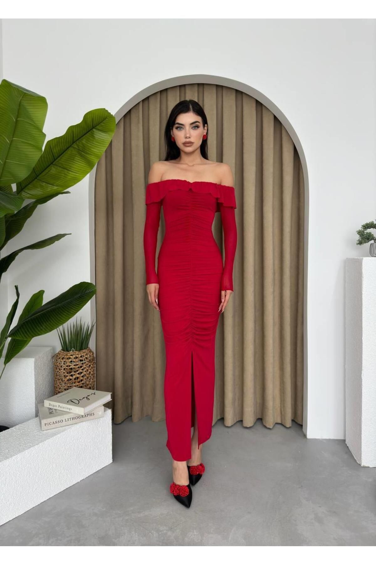 conconmoda Sandy Tül Kol Tasarım Elbise