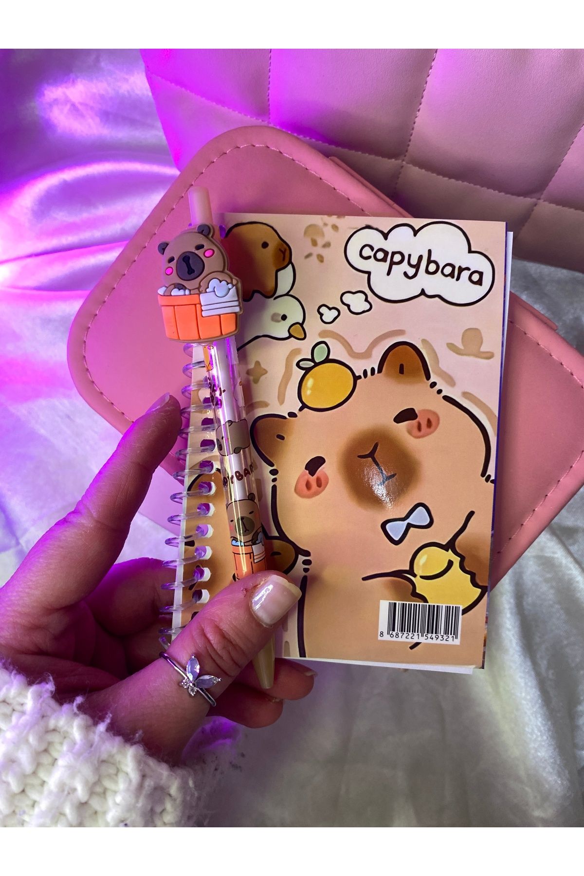 TATLIŞ-Cute Capybara Pen and Notebook Set (Notepad) Gift Set 3