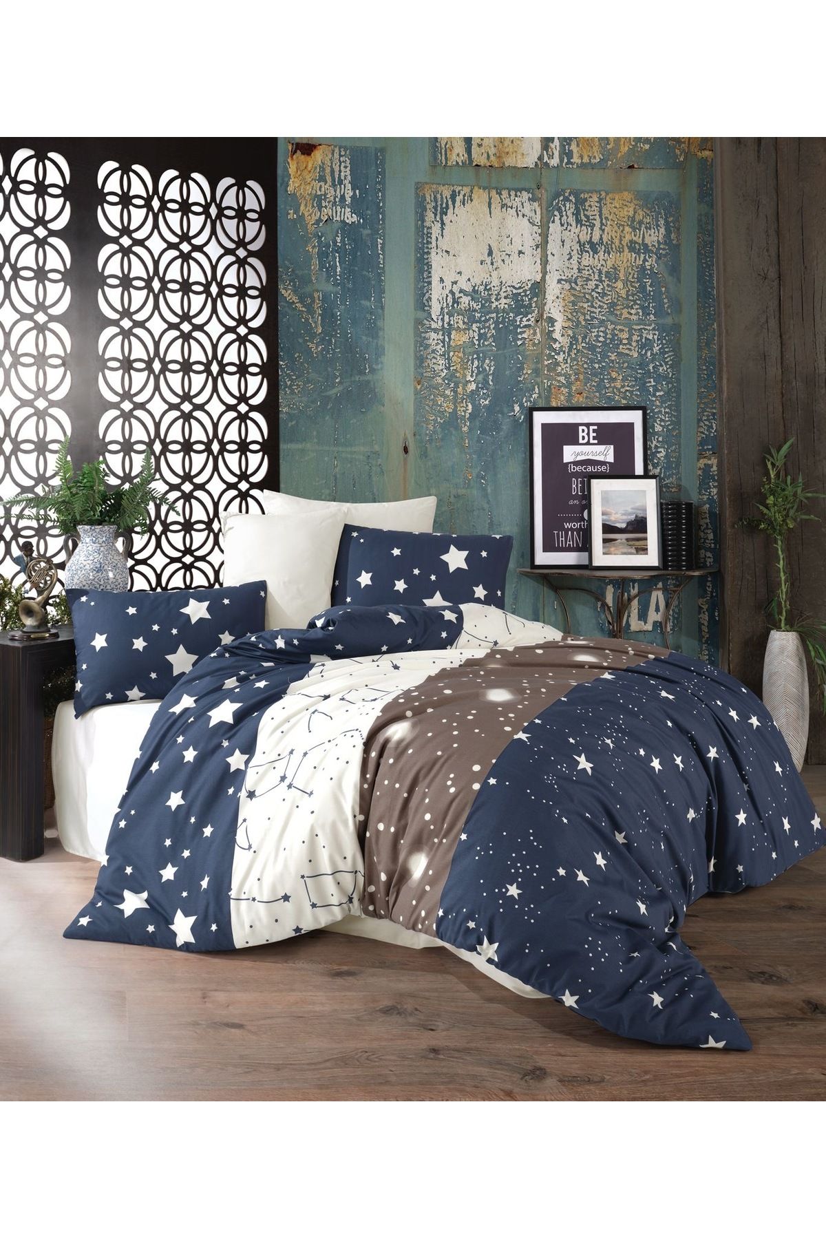 Seher Home Gerbera Çift Kişilik Nevresim Takımı %100 Pamuk