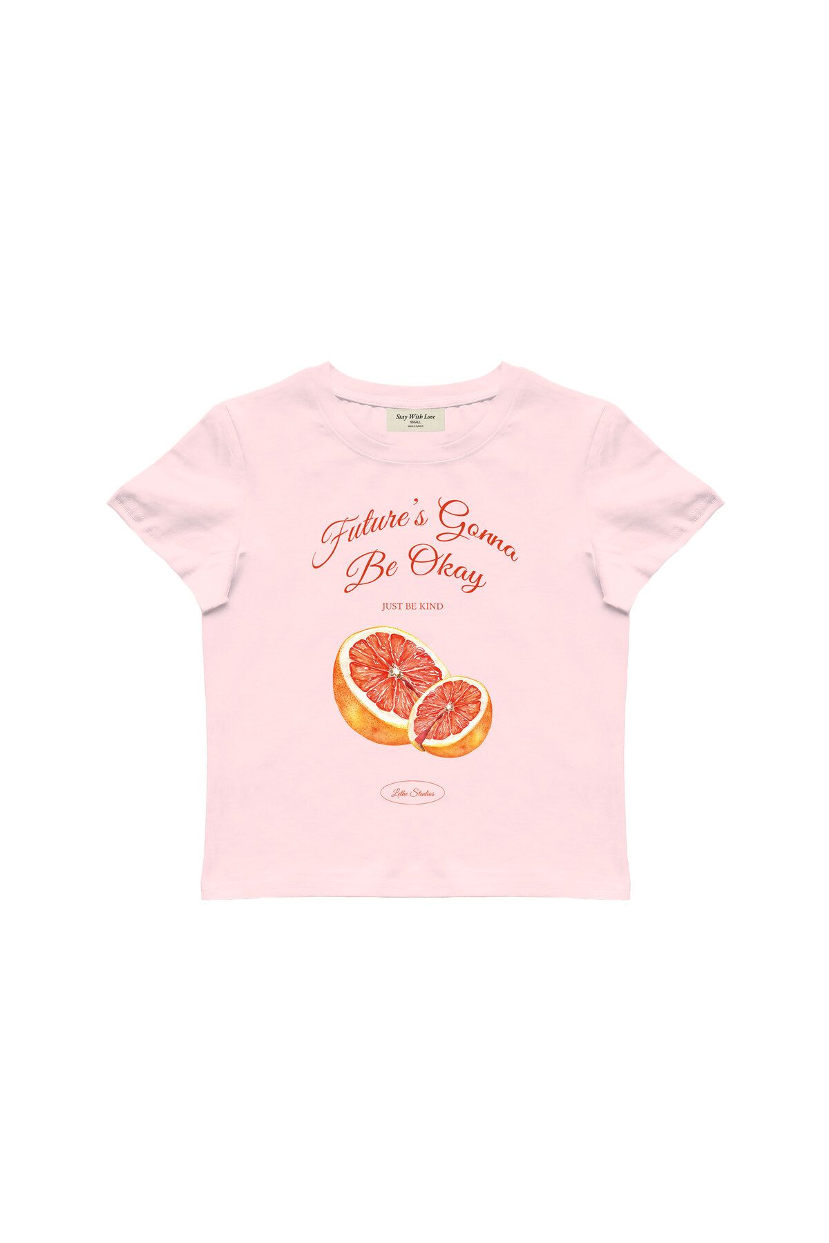 lethestudios Future's Gonna Be Okay Baskılı Baby Tee Crop Top