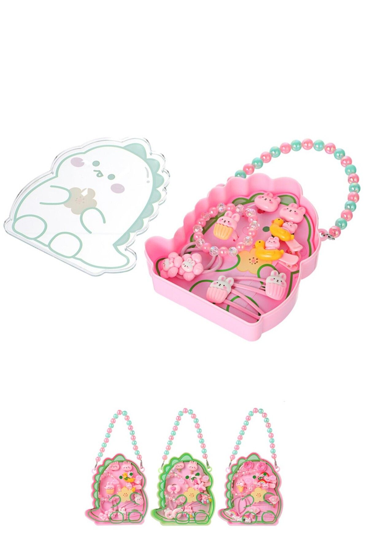 Miniso Lovely Serisi Küçük Dinozor Figürlü Toka Seti