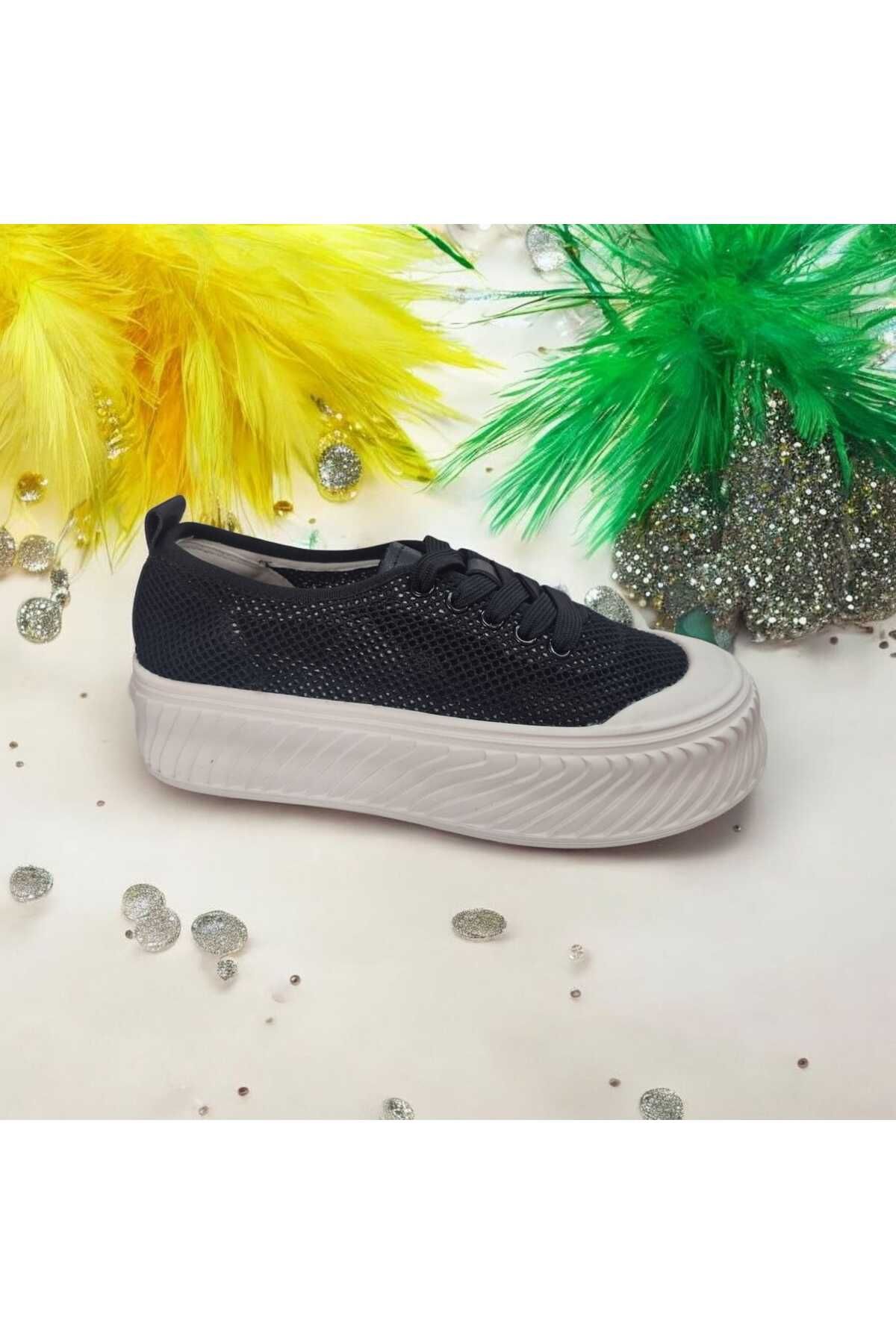 GAMELU KADIN TRİKO FİLELİ DOLGU TABAN MEMORYFOAM İÇ TABAN ÖZELLİKLİ GÜNLÜK SNEAKER