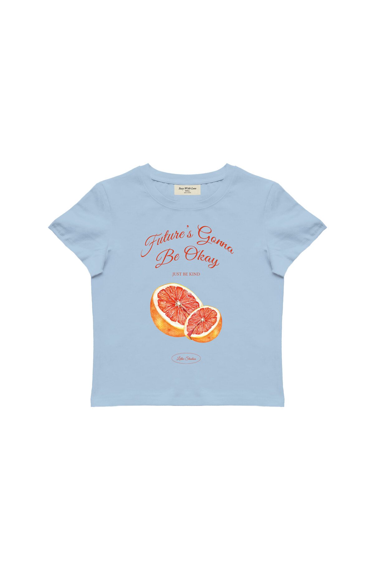 lethestudios Future's Gonna Be Okay Baskılı Baby Tee Crop Top