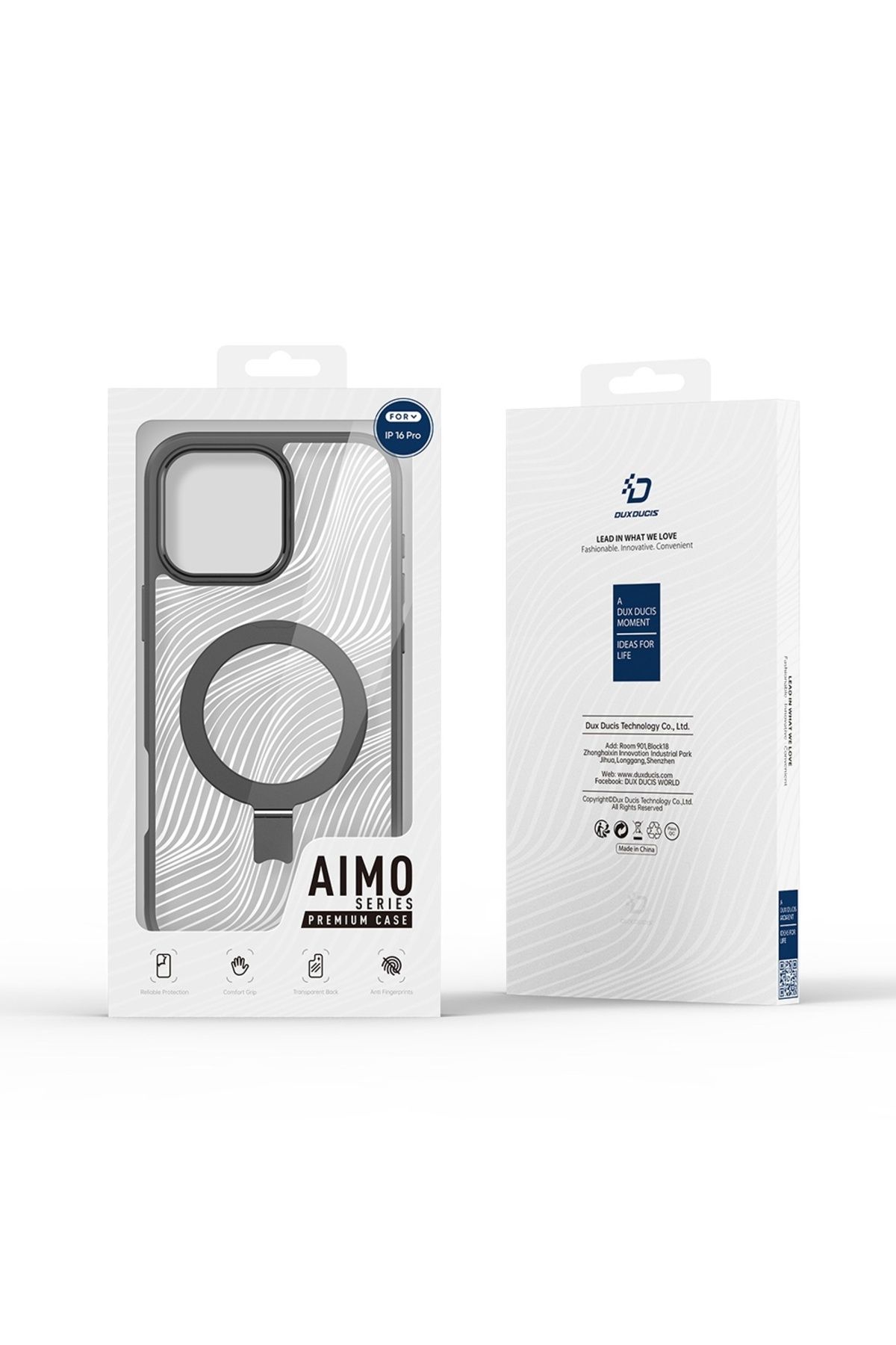 Dux Ducis-IPhone 16 Pro Case - Dux Ducis Aimo MagSafe Magnetic Stand - Black 7