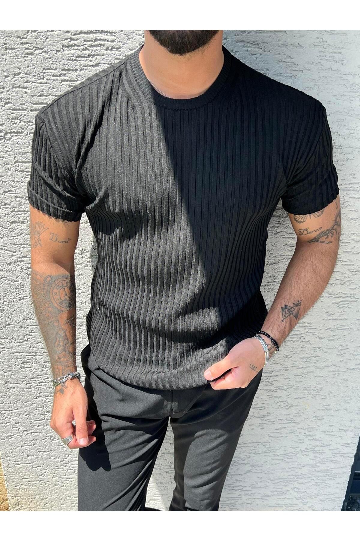 Elzem Likralı Regular LooseFit Tshırt Siyah