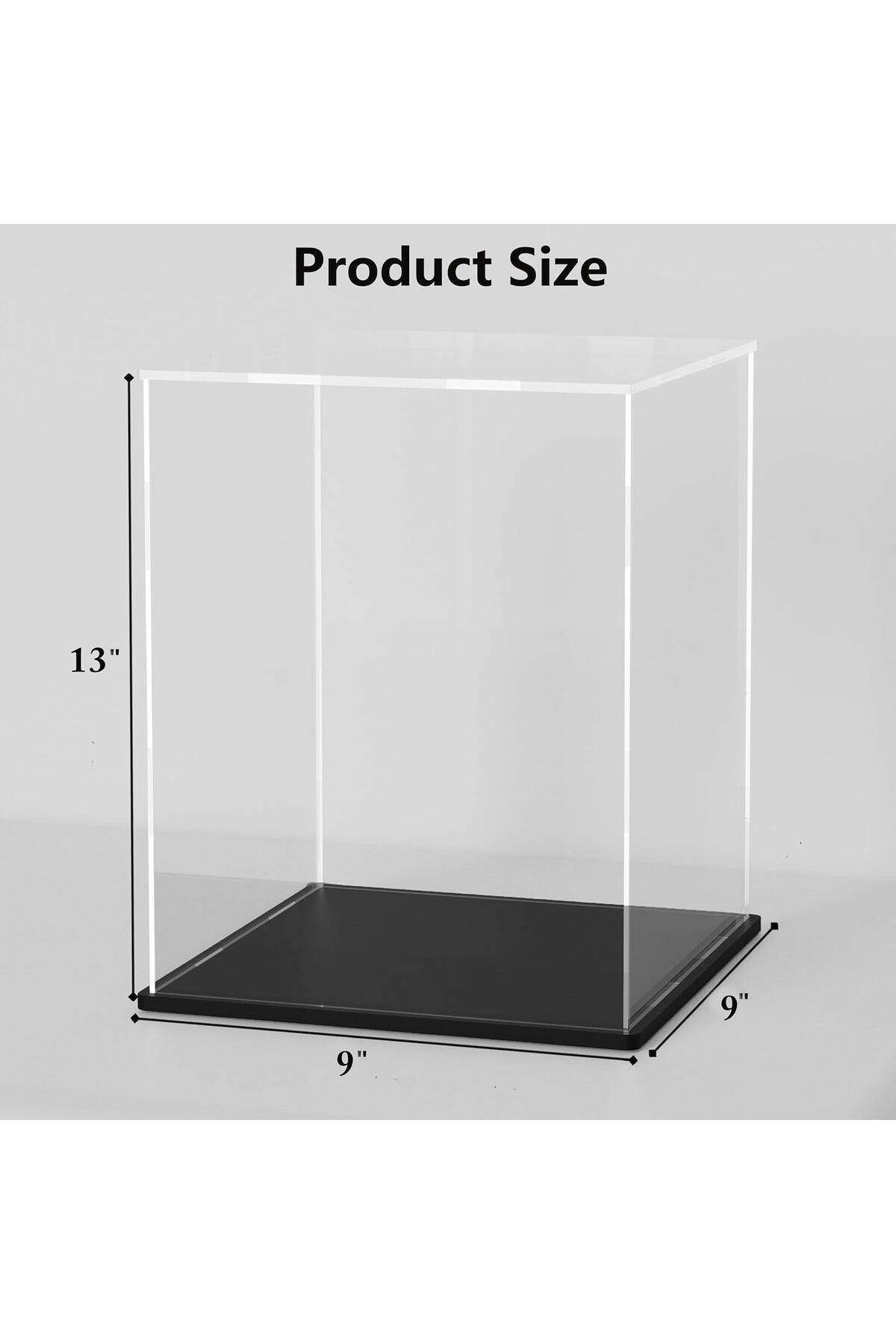 Generic-Acrylic Display Case, Cube Acrylic Boxes for Display, Clear Display with Matte Black Base 3