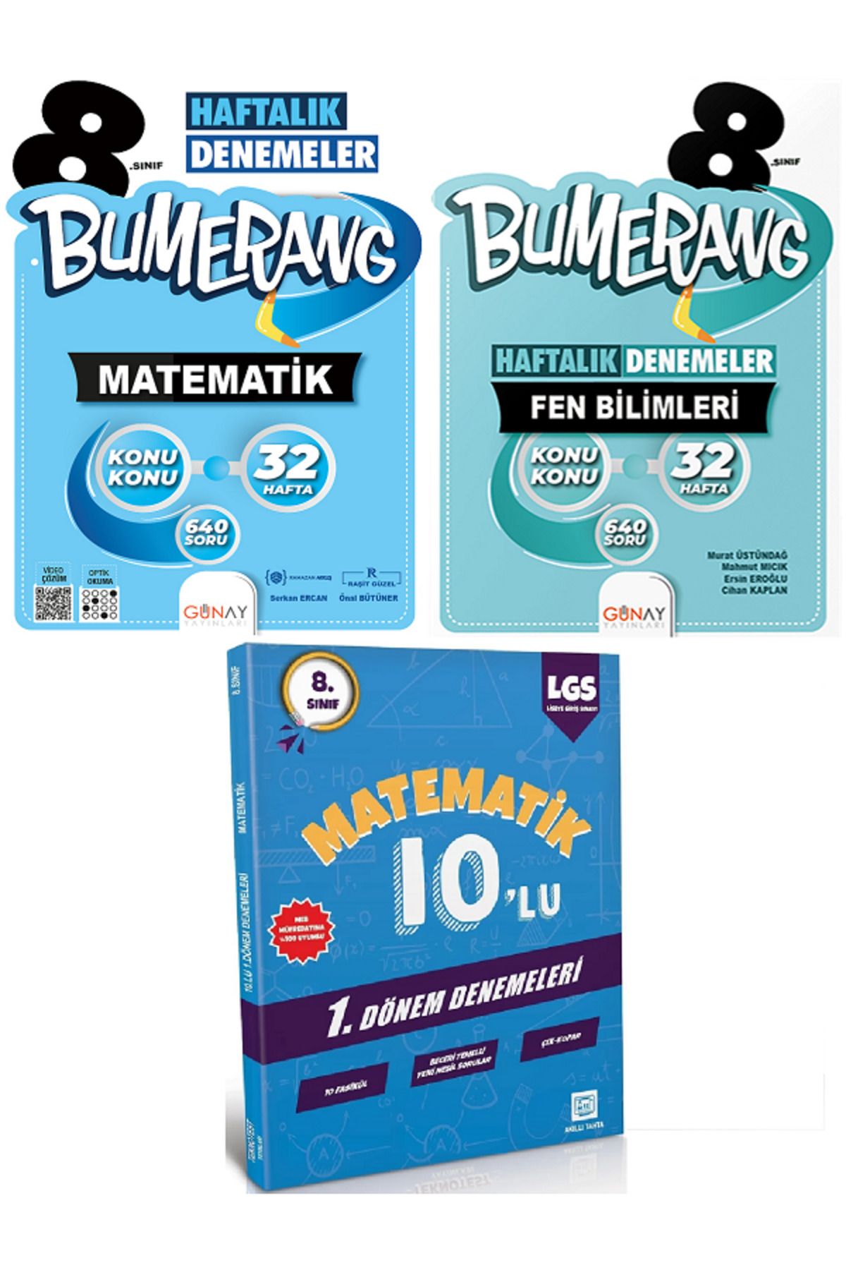 Efsane Yayınları 8.Sınıf Günay Bumerang Matematik + Fen 32 Haftalık Denemeler + 10'Lu Matematik Deneme HEDİYE