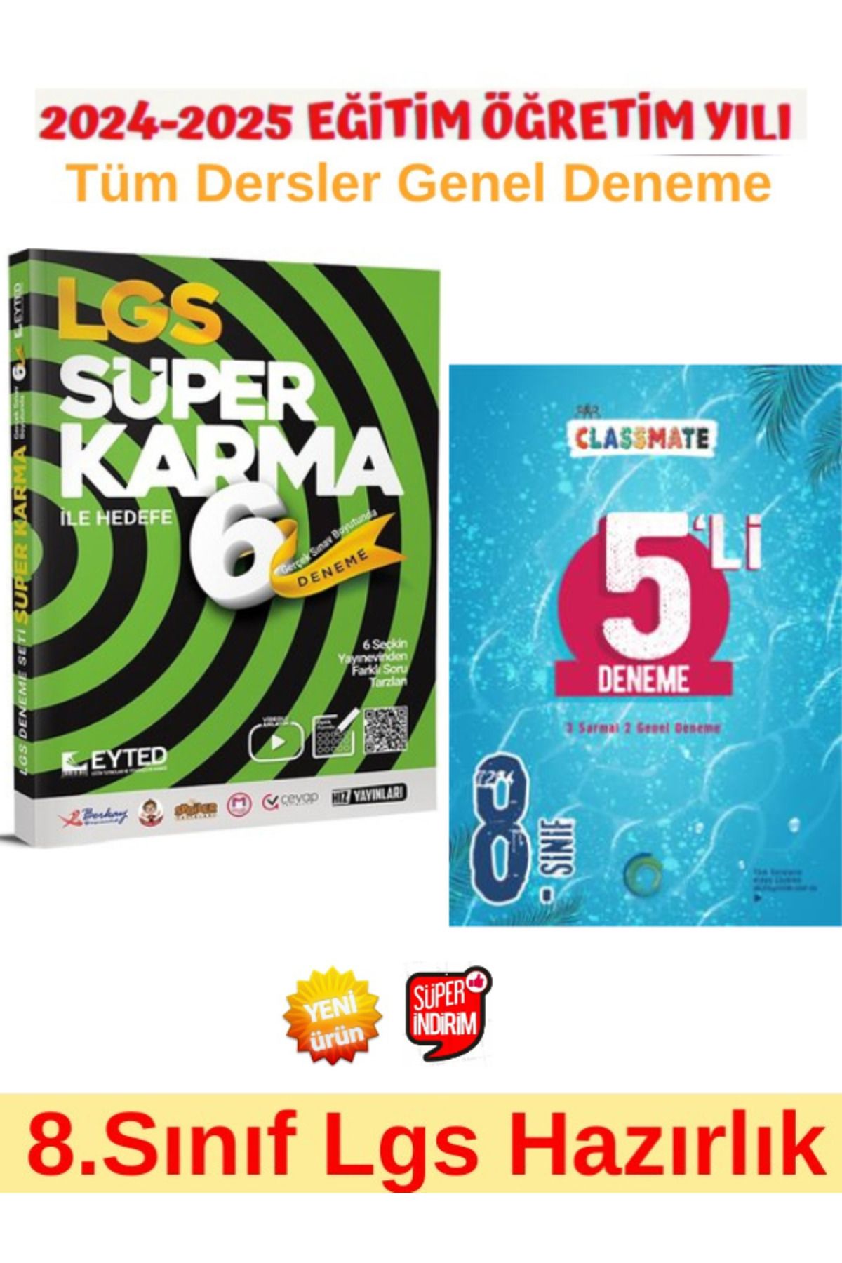EYTED Yayınları 8.Sınıf Lgs Tüm Dersler Süper Karma 6 lı Deneme+Okyanus Classmate 8.Sınıf Lgs 5li Deneme Seti