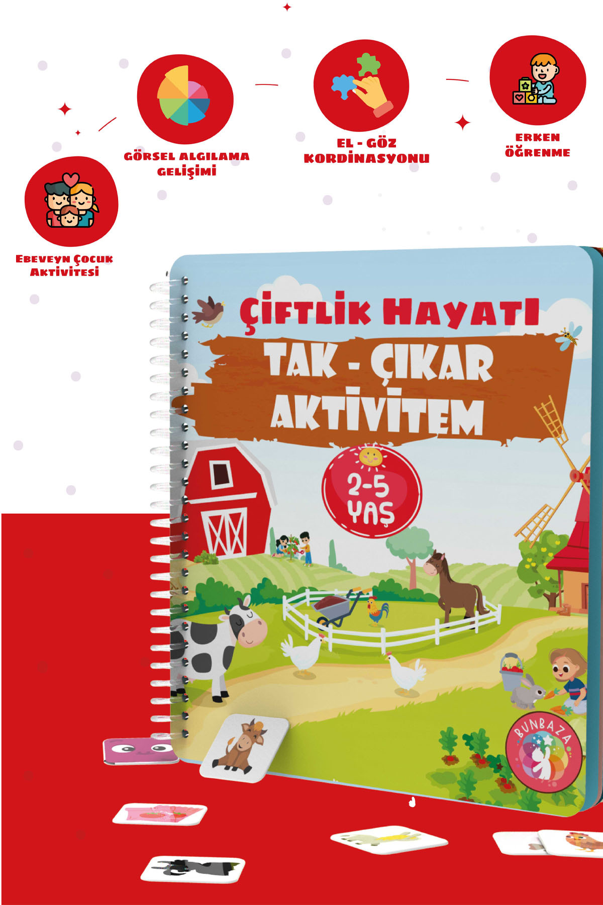 Bunbaza Okul Öncesi Erken Öğrenme Eğitici Set, Cırtlı Kitap ve İlk Zeka Kartlarım Set 2 fotoğrafı 2 (önizleme)