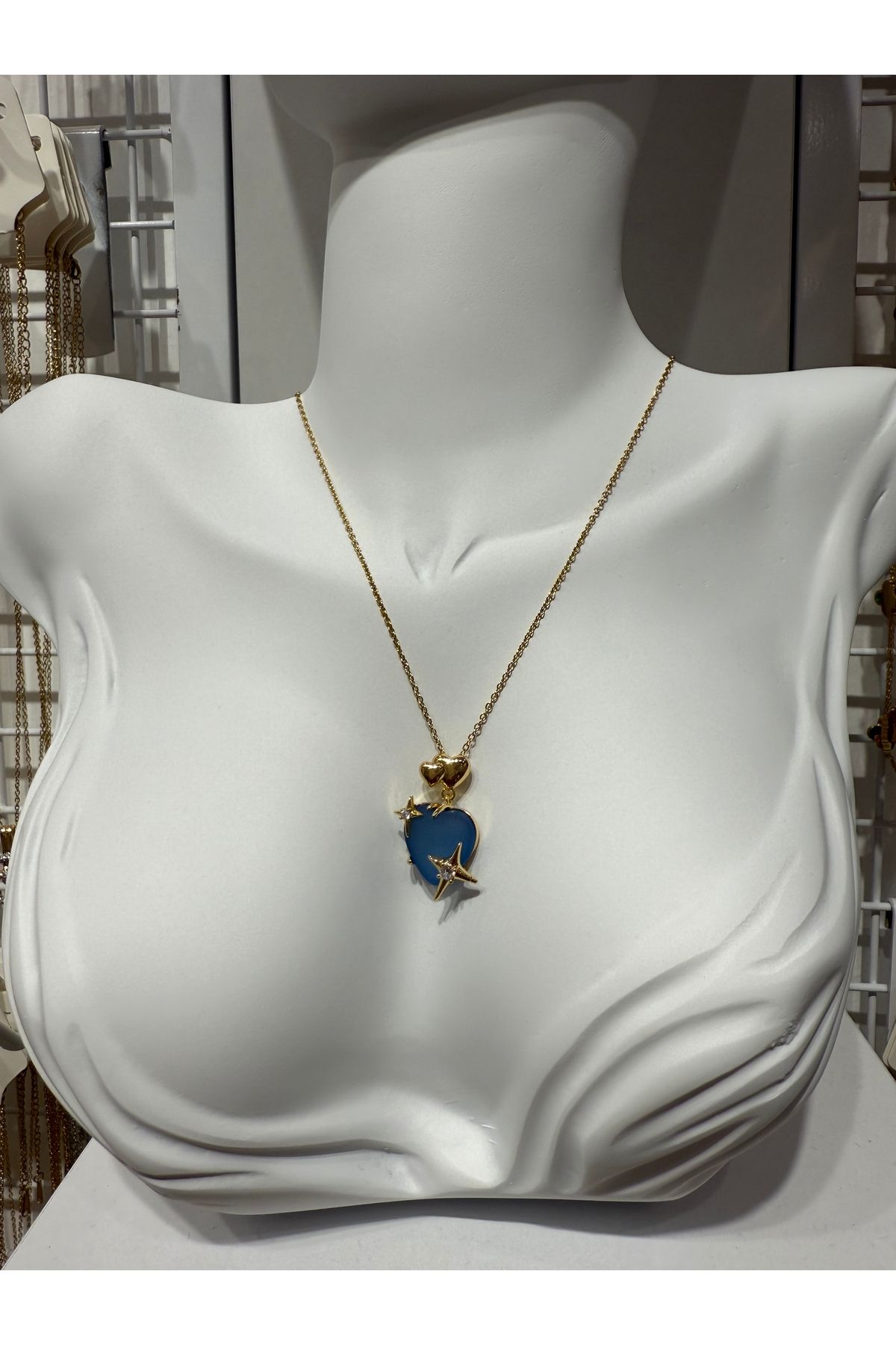 My violet accesorize ÇELİK AY IŞIĞI KALP KOLYE