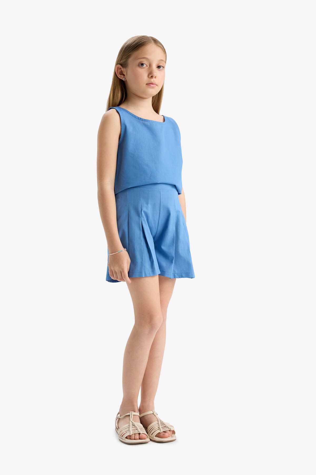 DeFacto-Light Blue Girl's Top and Bottom Set E4597A8/Be196 3