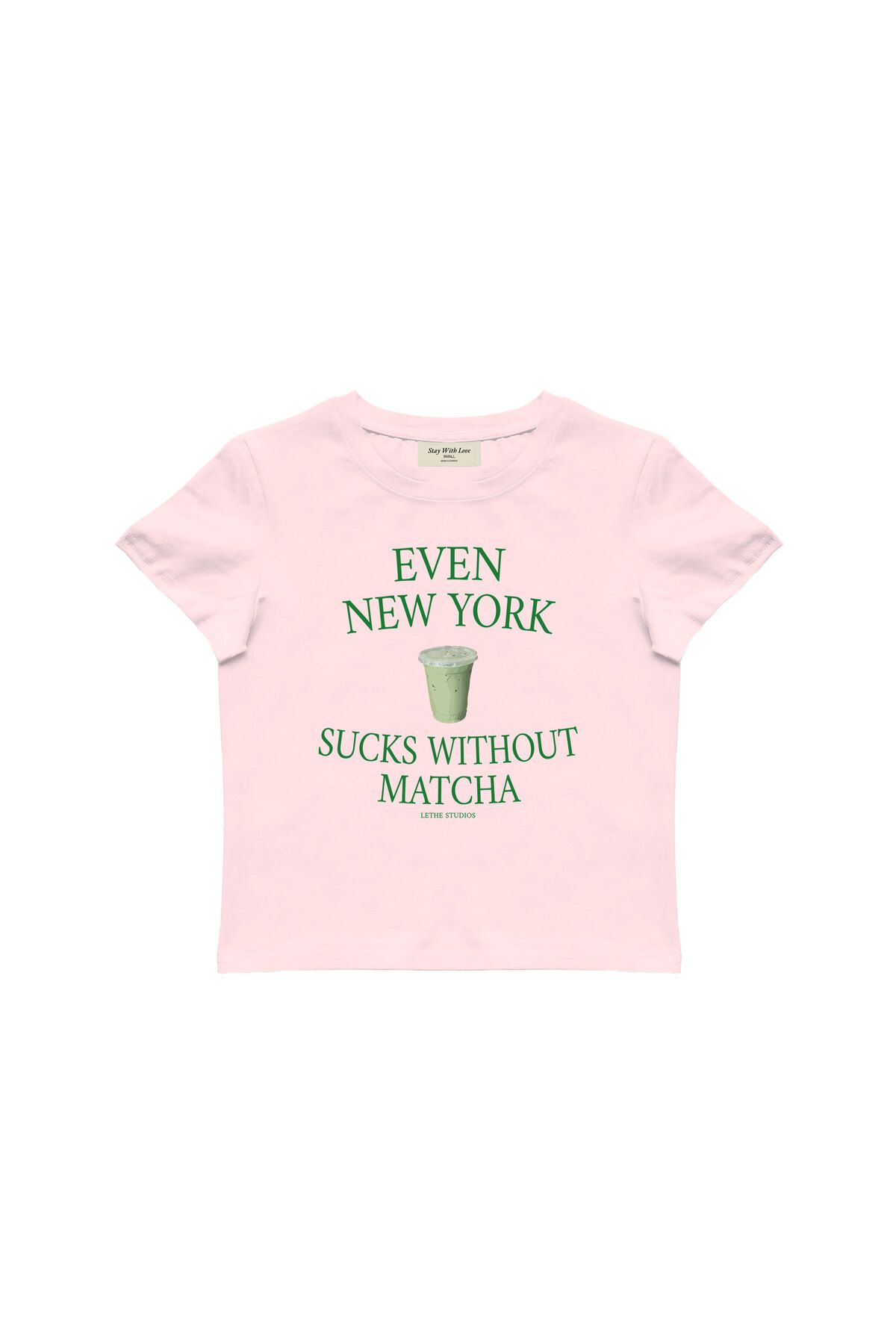 lethestudios Matcha Baskılı Baby Tee Crop Top