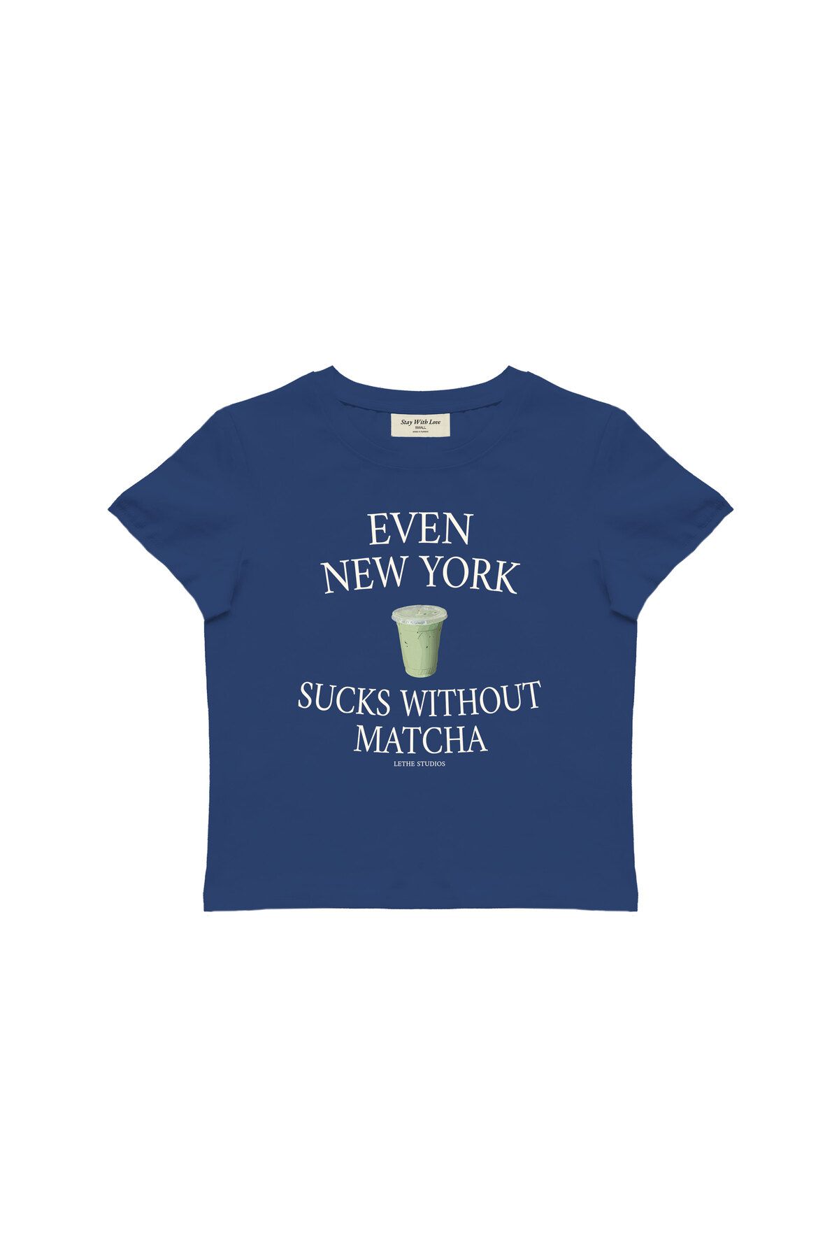 lethestudios Matcha Baskılı Baby Tee Crop Top
