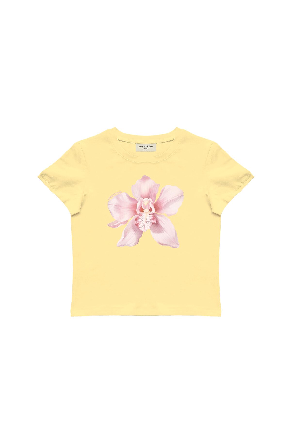 lethestudios Lilium Baskılı, Çiçek Desenli Baby Tee Crop Top