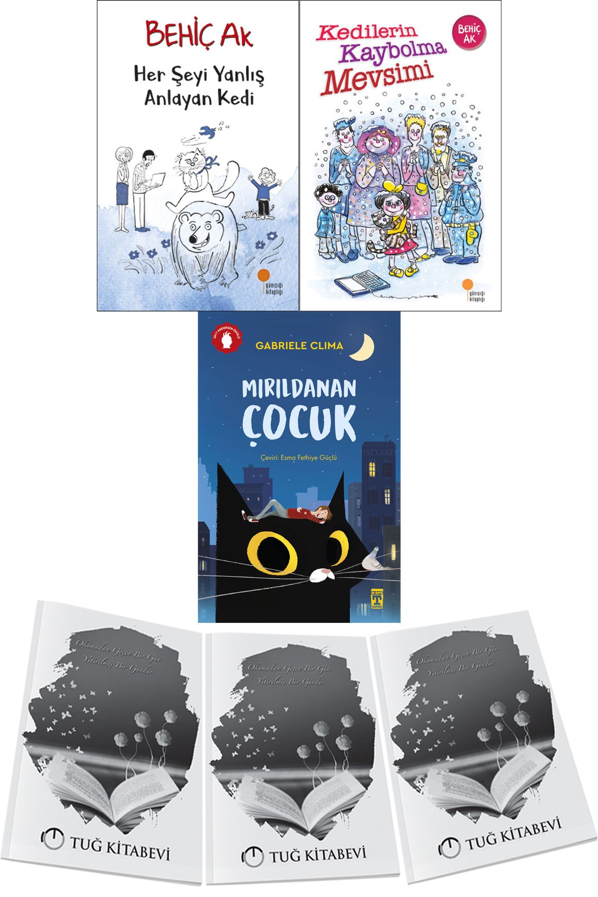 Günışığı Kitaplığı Her Şeyi Yanlış Anlayan Kedi-Kedilerin Kaybolma Mevsimi-Mırıldanan Çocuk 3lü Set + Hediyeli