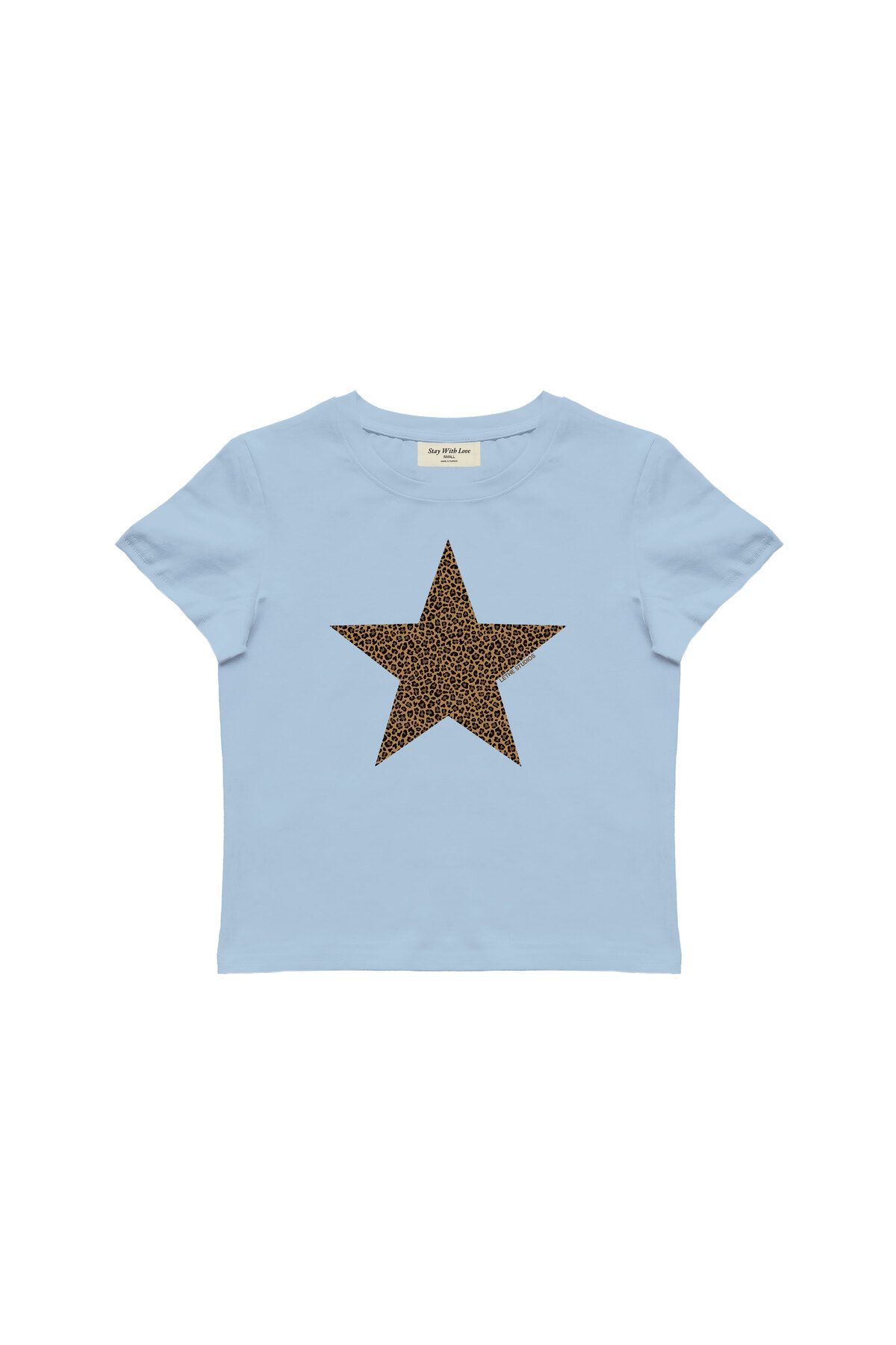 lethestudios Leopar Baskılı, Yıldız Desenli Baby Tee Crop Top