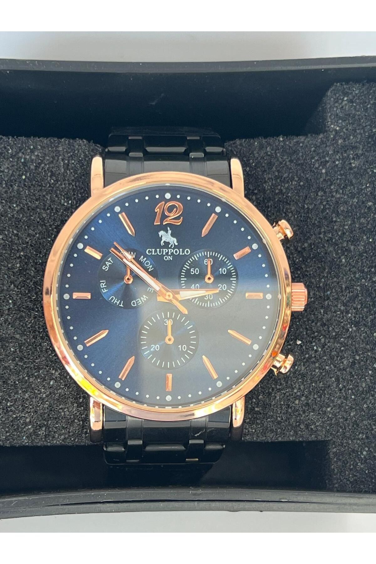 Meri İçi lacivert rose gold çelik kasa erkek saat