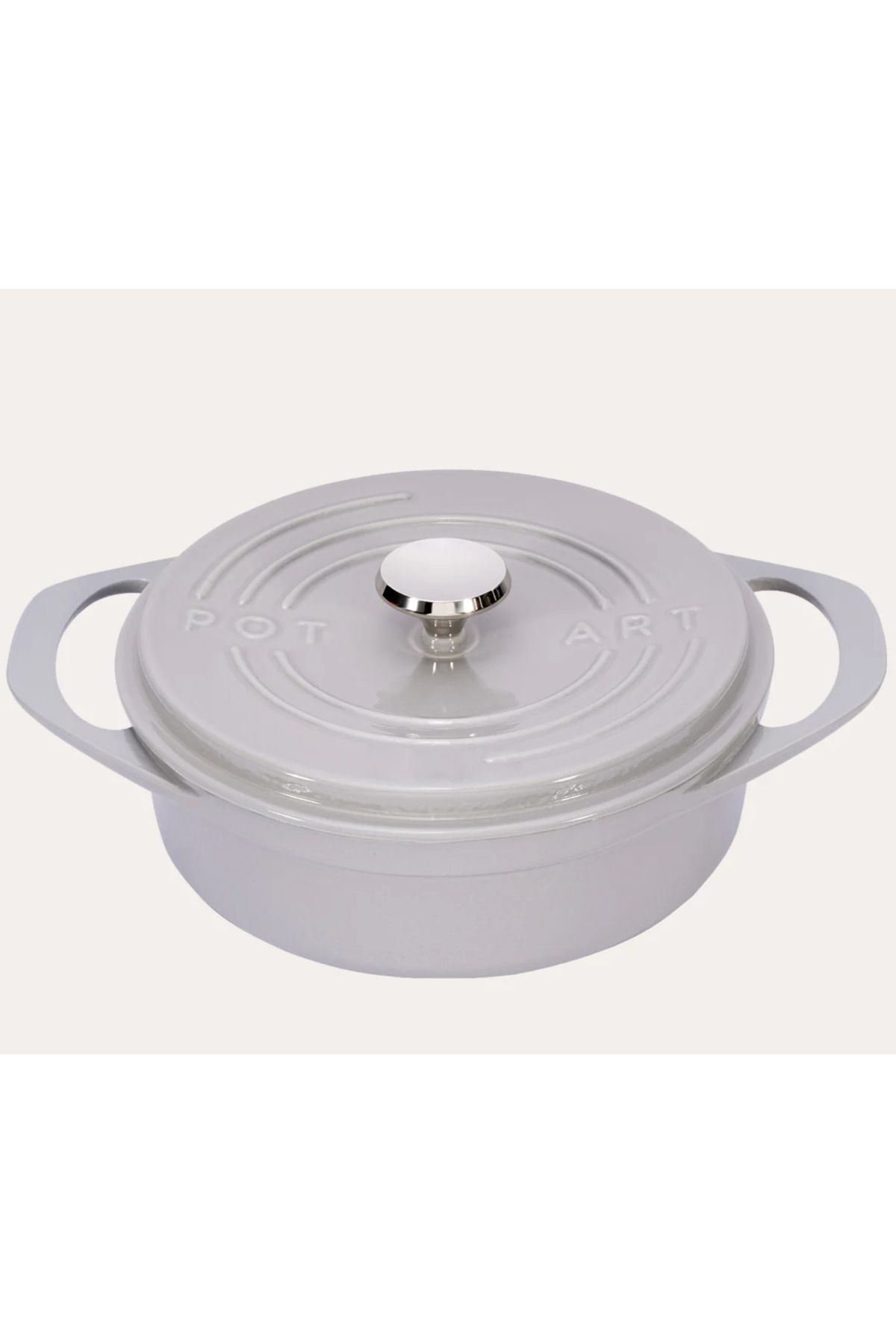 RCR Crystal Potart 26 cm Yuvarlak Sığ Tencere - Parlak Gri