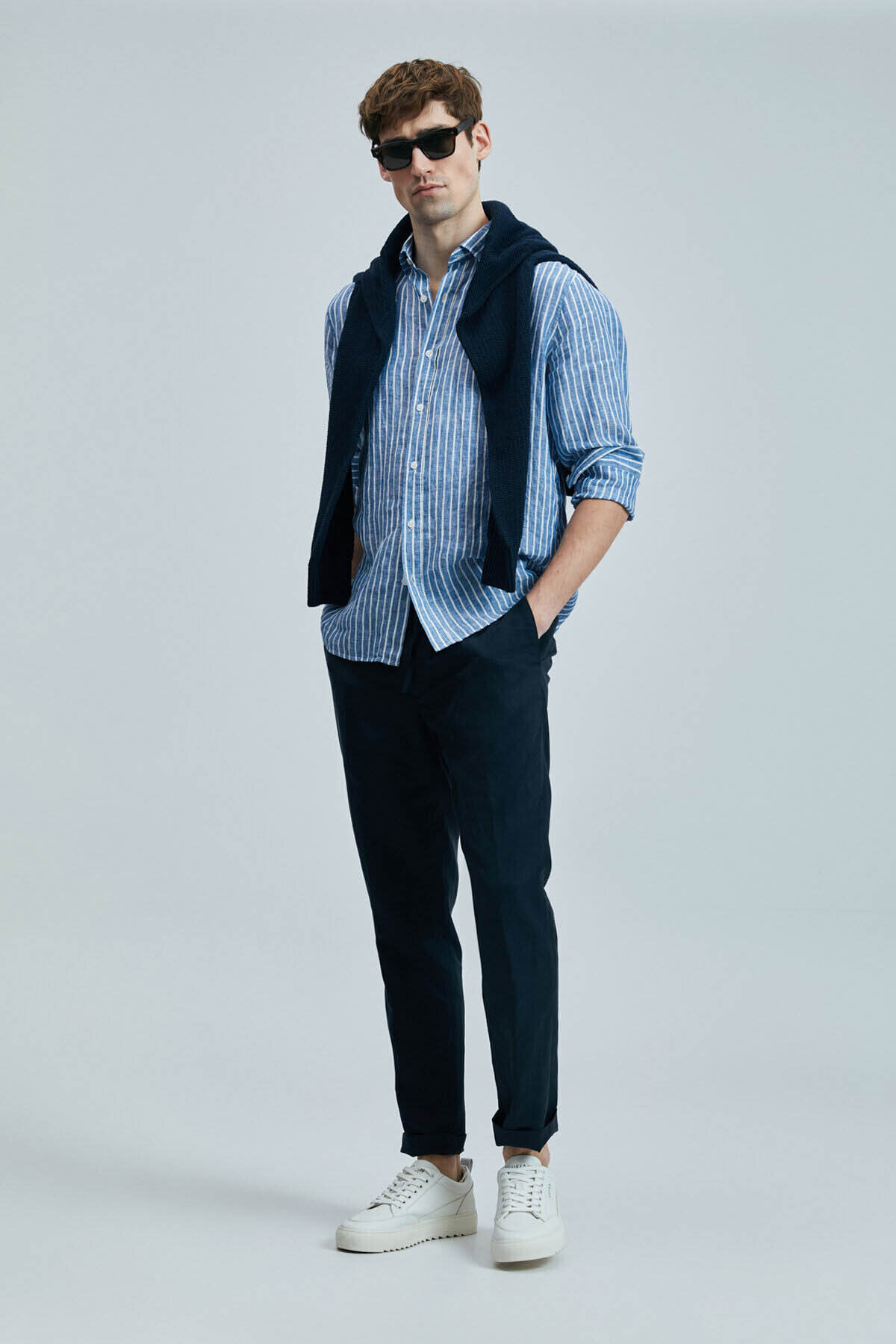 Lufian-Bert Navy Blue Men's Trousers 111190352 5