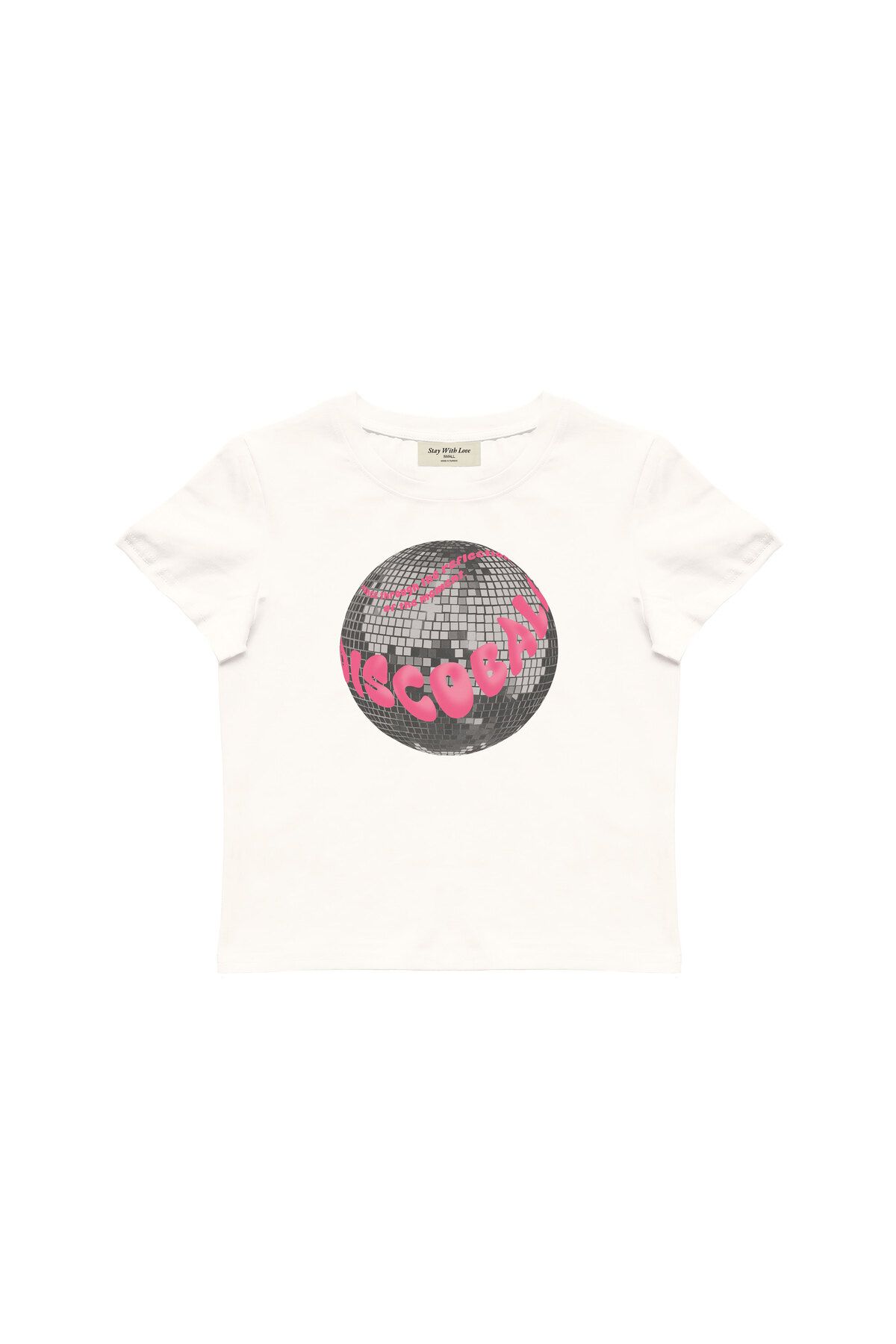 lethestudios Moment Of Dance Basklı, Disko Topu Desenli Baby Tee Crop Top