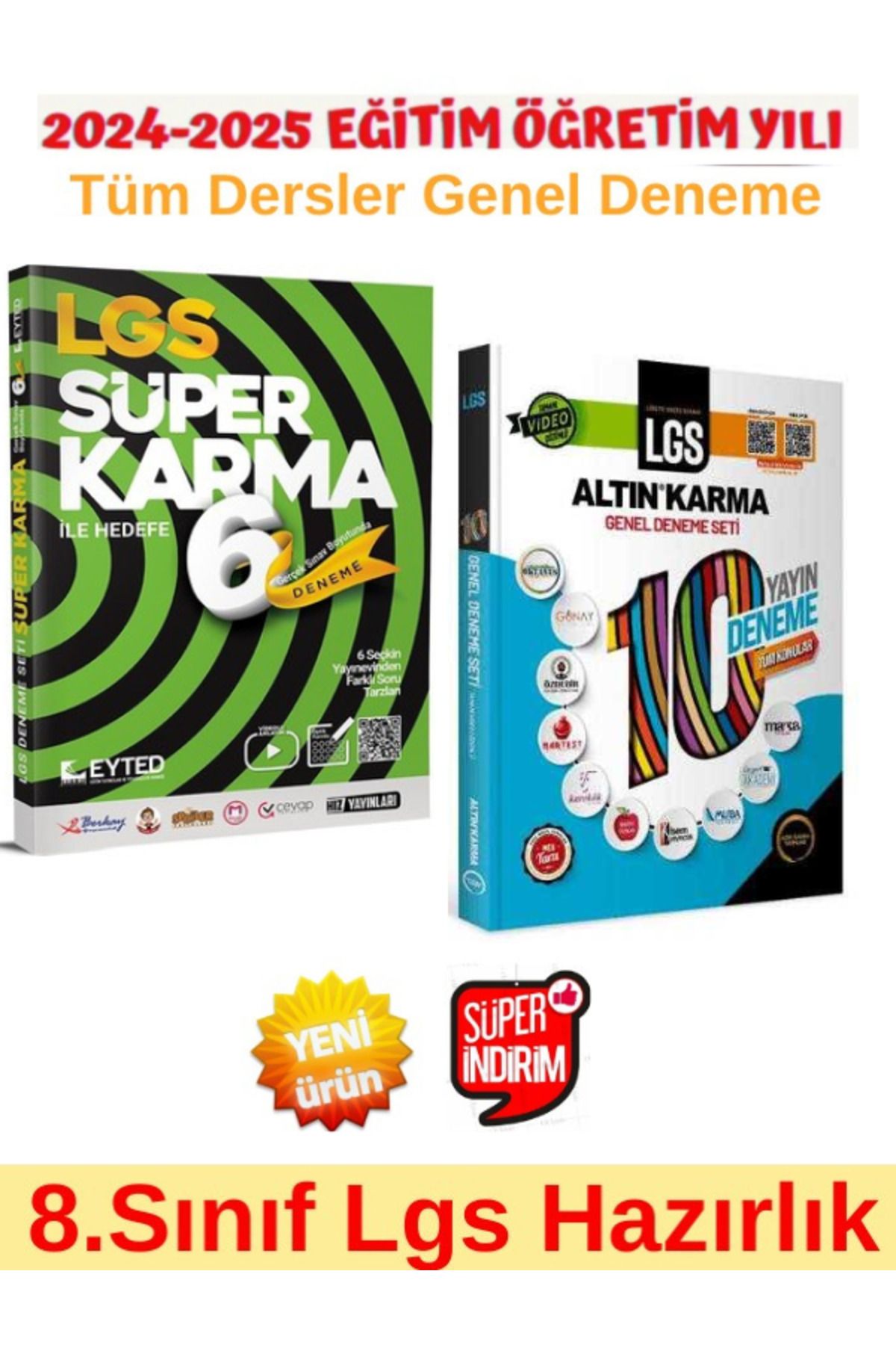 EYTED Yayınları 8.Sınıf Lgs Tüm Dersler Süper Karma 6 lı Deneme+Altın Karma Lgs 8.Sınıf 10 Farklı Yayın Deneme Seti