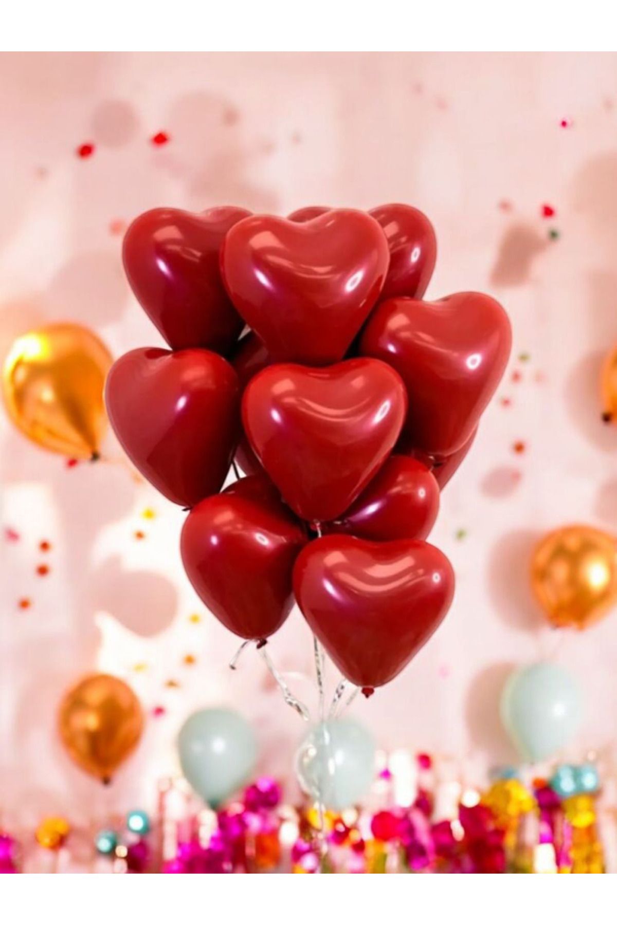 Brassis Kalp Balon 12"İnç Kaliteli Romantik İlişki 10 Adet
