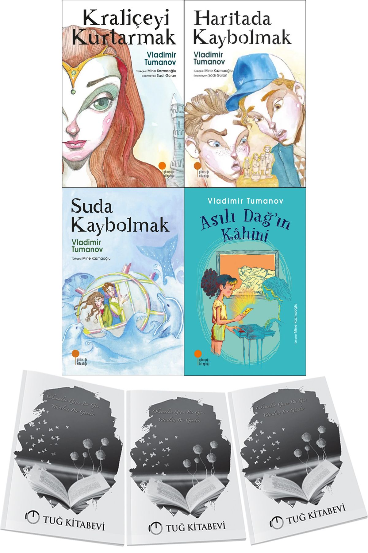 Günışığı Kitaplığı Kraliçeyi Kurtarmak - Haritada Kaybolmak - Suda Kaybolmak - Asılı Dağın Kahini 4lü Set + Hediyeli