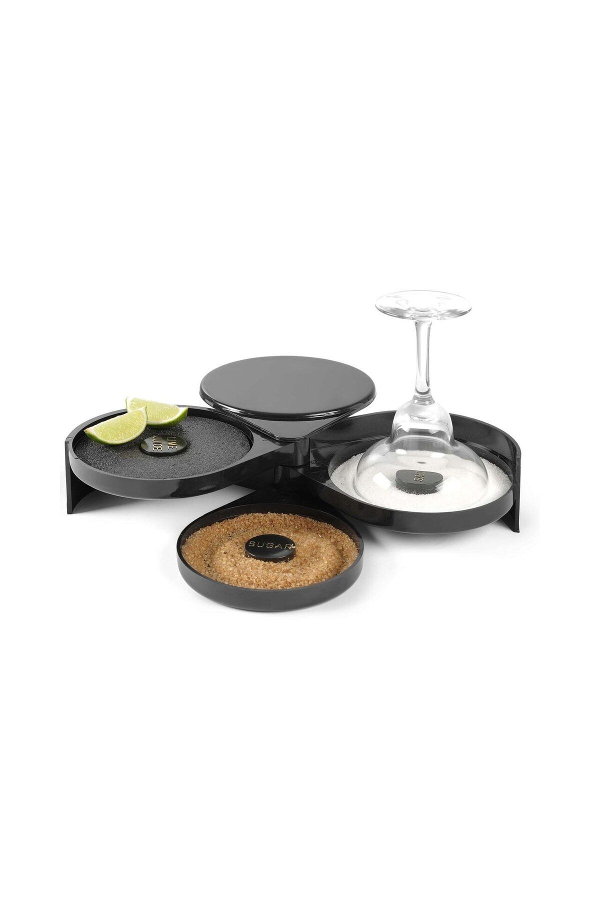 HENDI Set Decorare Margine Pahare Cocktail Cu 3 Zone Pt Zahar, Sare Si Lime - - 200x160x(h)75 Mm - Plasti - One Size