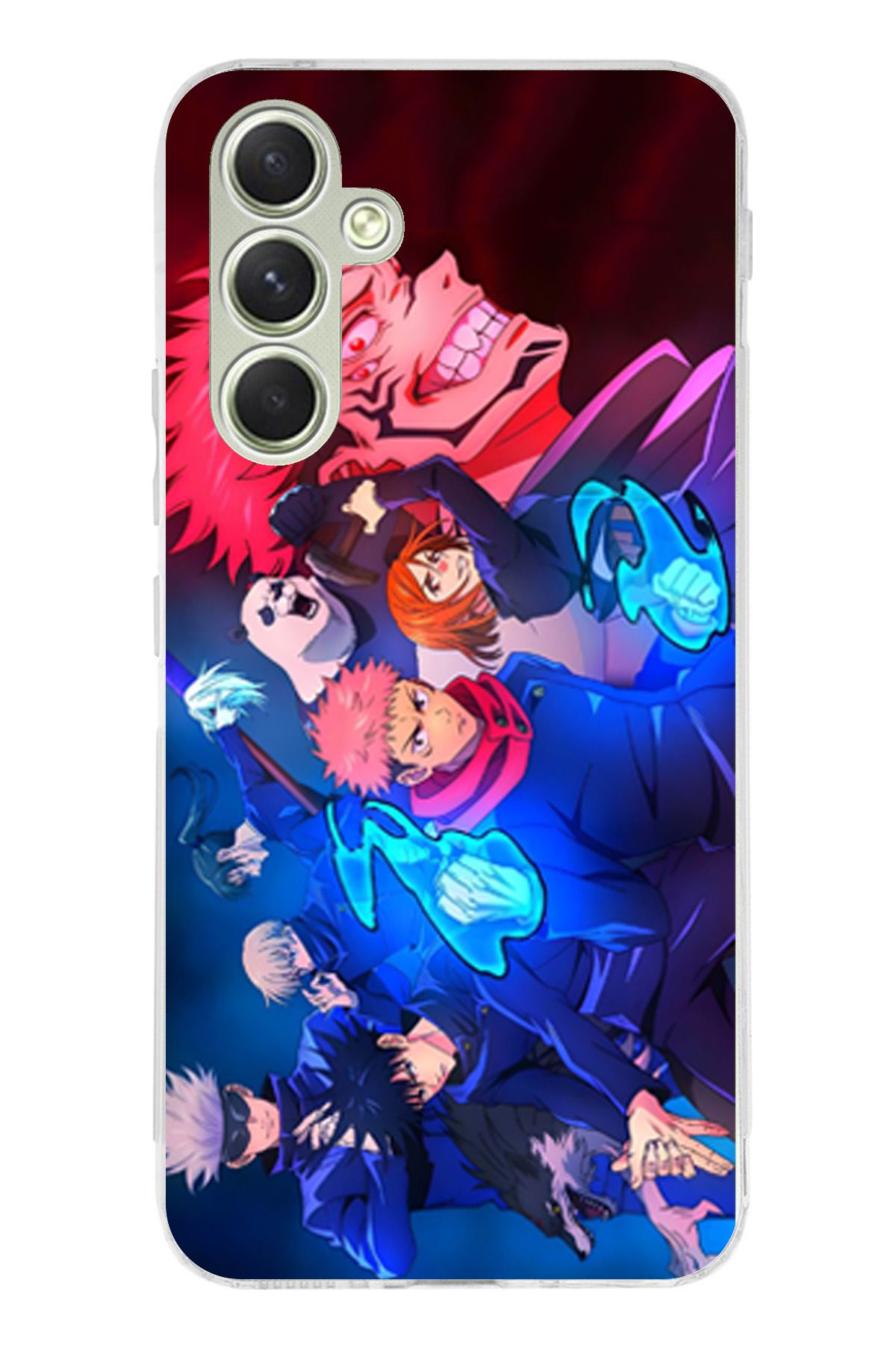 TechTree Samsung Galaxy A15 Uyumlu Jujutsu Kaisen Şeffaf Silikon Kılıf
