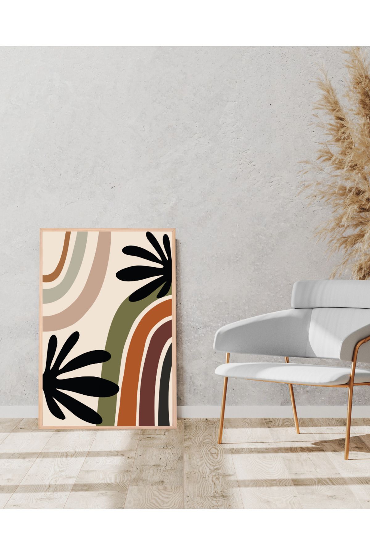 Tuba Decor Tek parça Ahşap Çerçeve Görünümlü MDF Tablo
