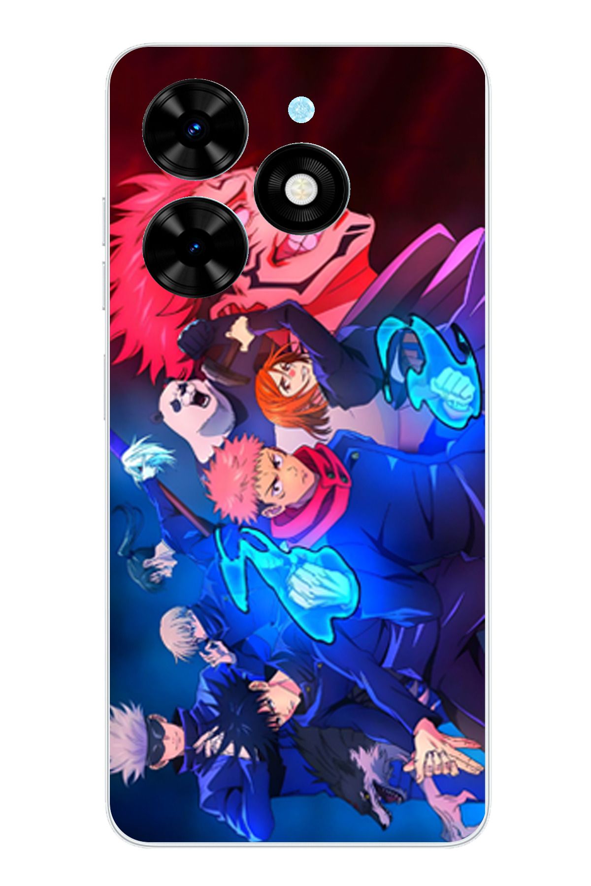TechTree Tecno Spark 20 - 20C Uyumlu Jujutsu Kaisen Şeffaf Silikon Kılıf