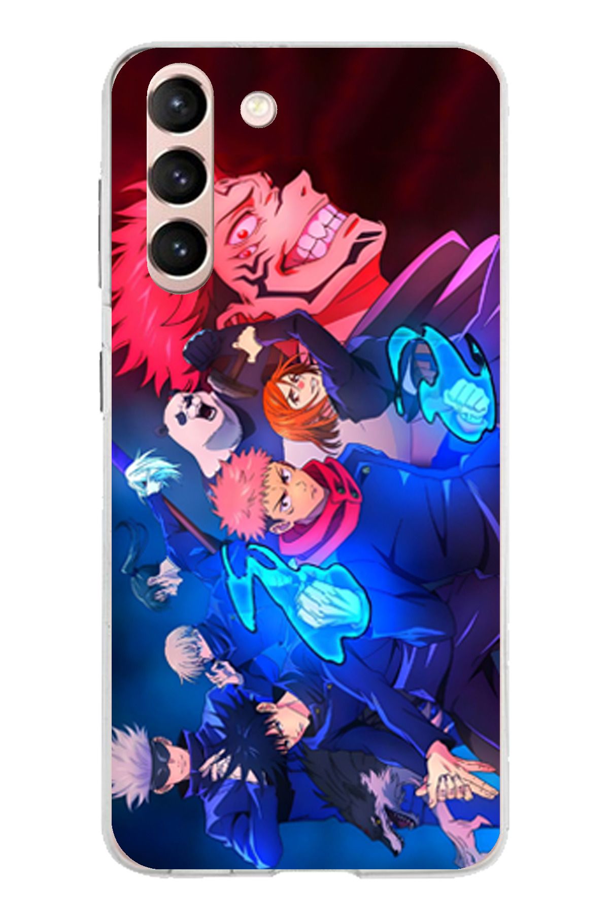 TechTree Samsung Galaxy S21 Uyumlu Jujutsu Kaisen Şeffaf Silikon Kılıf