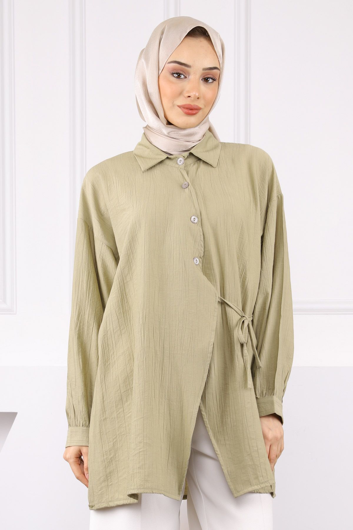 İmajButik Haki Yandan Bağlamalı Gömek