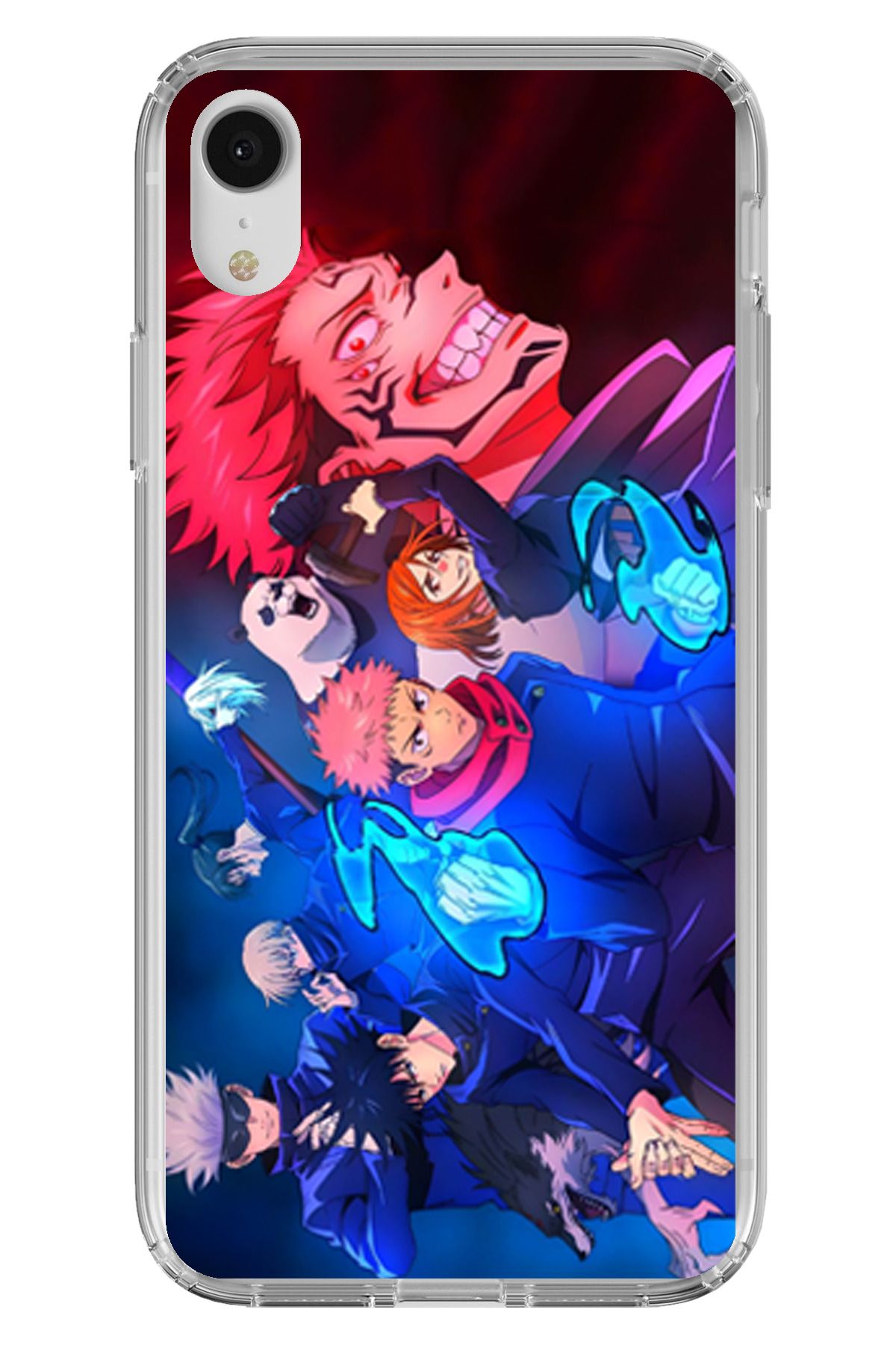 TechTree iPhone XR Uyumlu Jujutsu Kaisen Şeffaf Silikon Kılıf