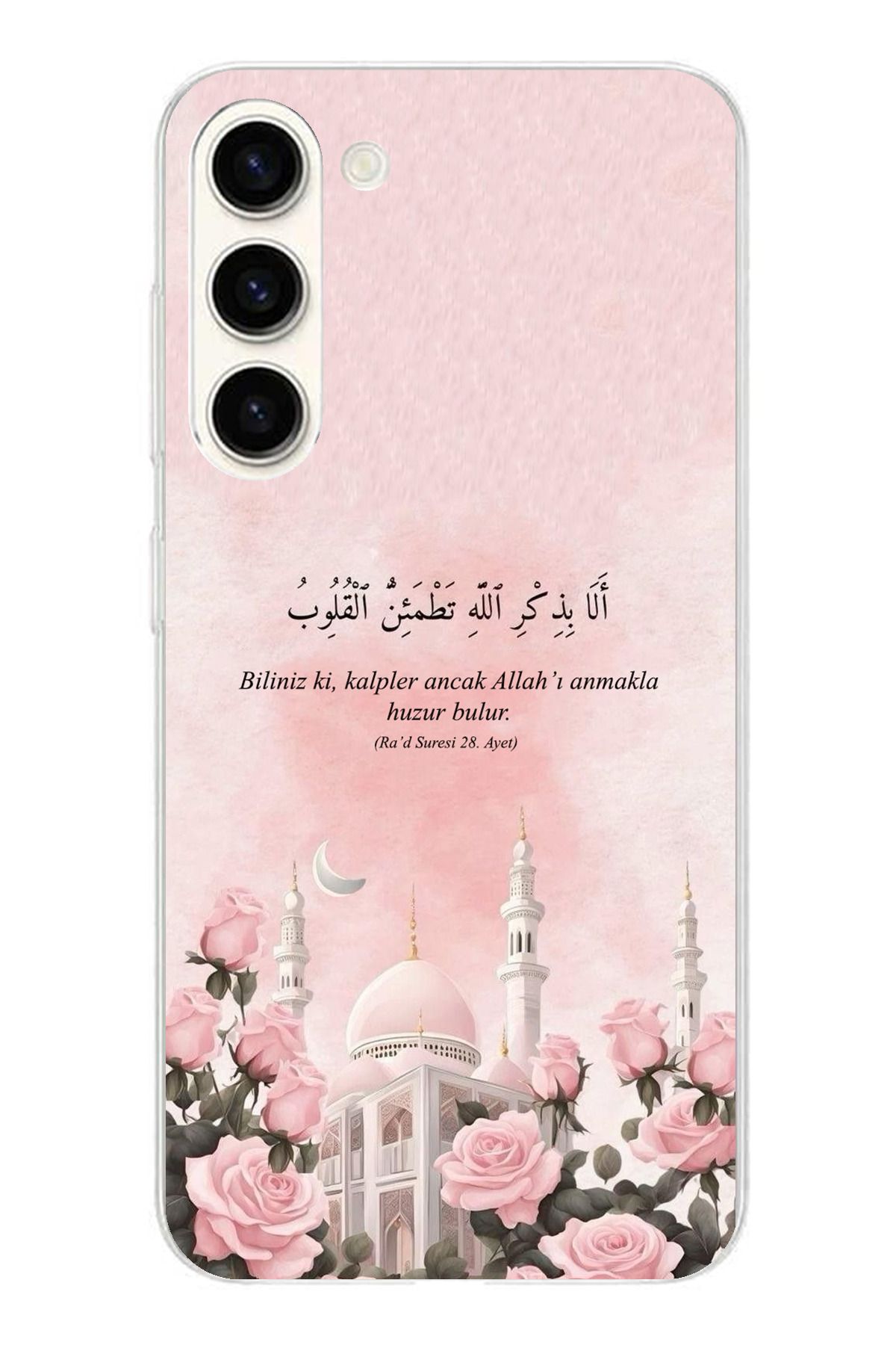 TechTree Samsung Galaxy S24 PLUS Uyumlu Rad Suresi Cami ve Güller Şeffaf Silikon Kılıf