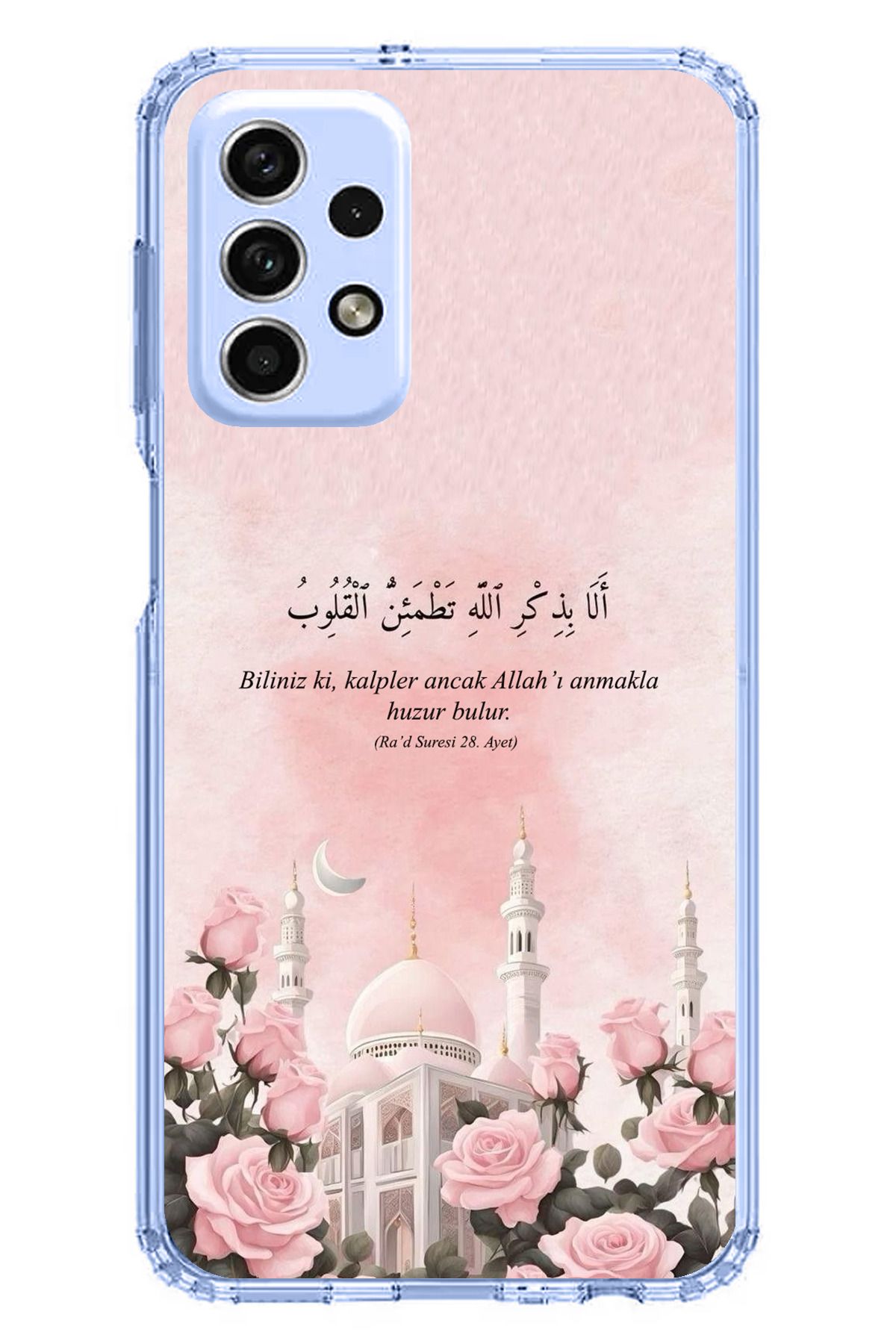 TechTree Samsung Galaxy A33 Uyumlu Rad Suresi Cami ve Güller Şeffaf Silikon Kılıf