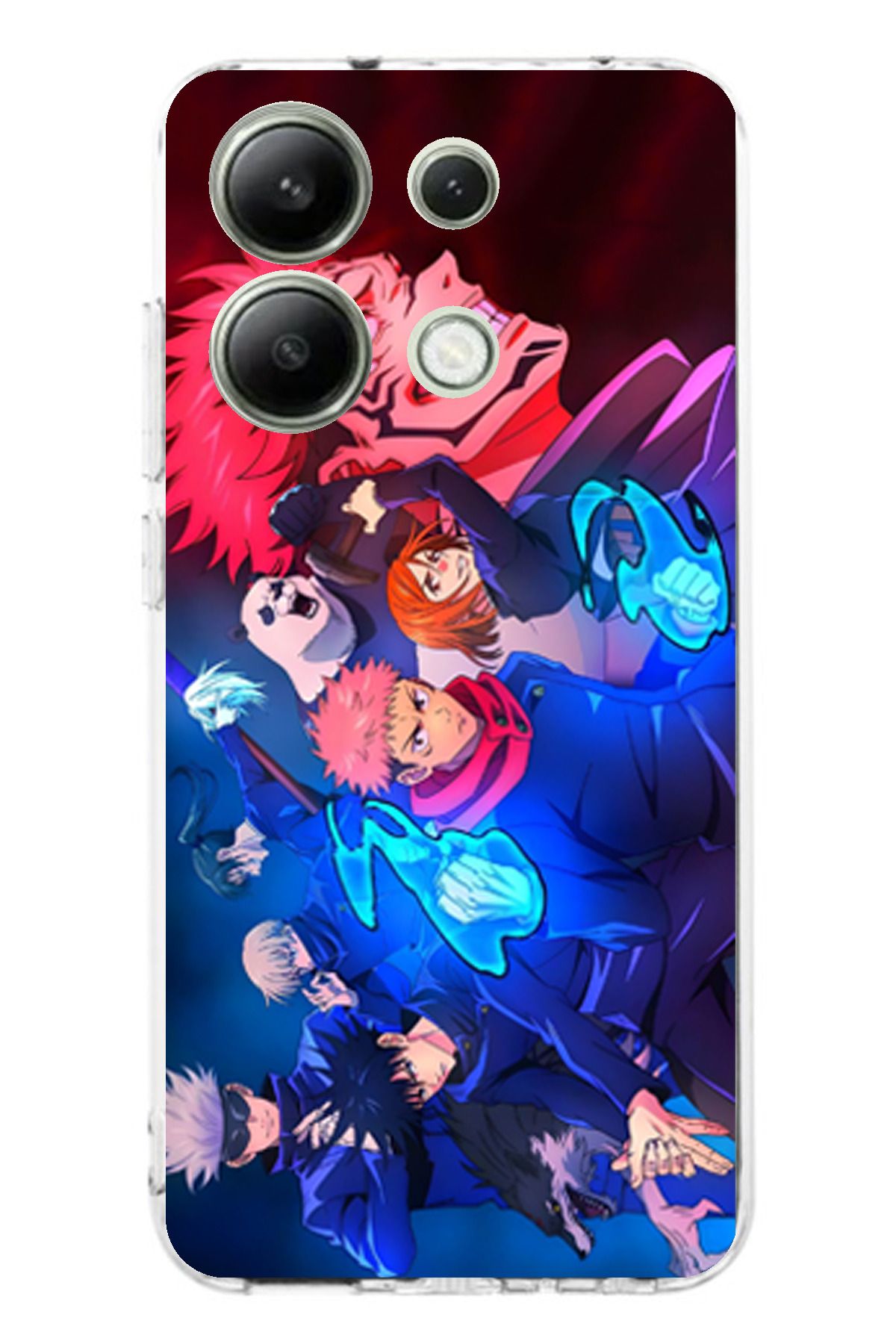 TechTree Redmi Note 13 4G Uyumlu Jujutsu Kaisen Şeffaf Silikon Kılıf