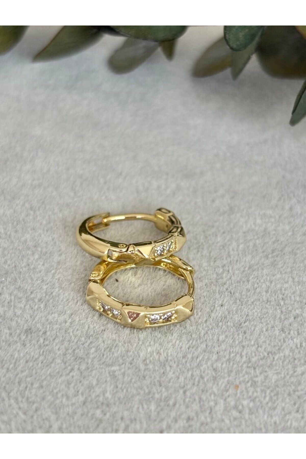 arya luxe 14 k gold Xuping zigzag taşlı küpe