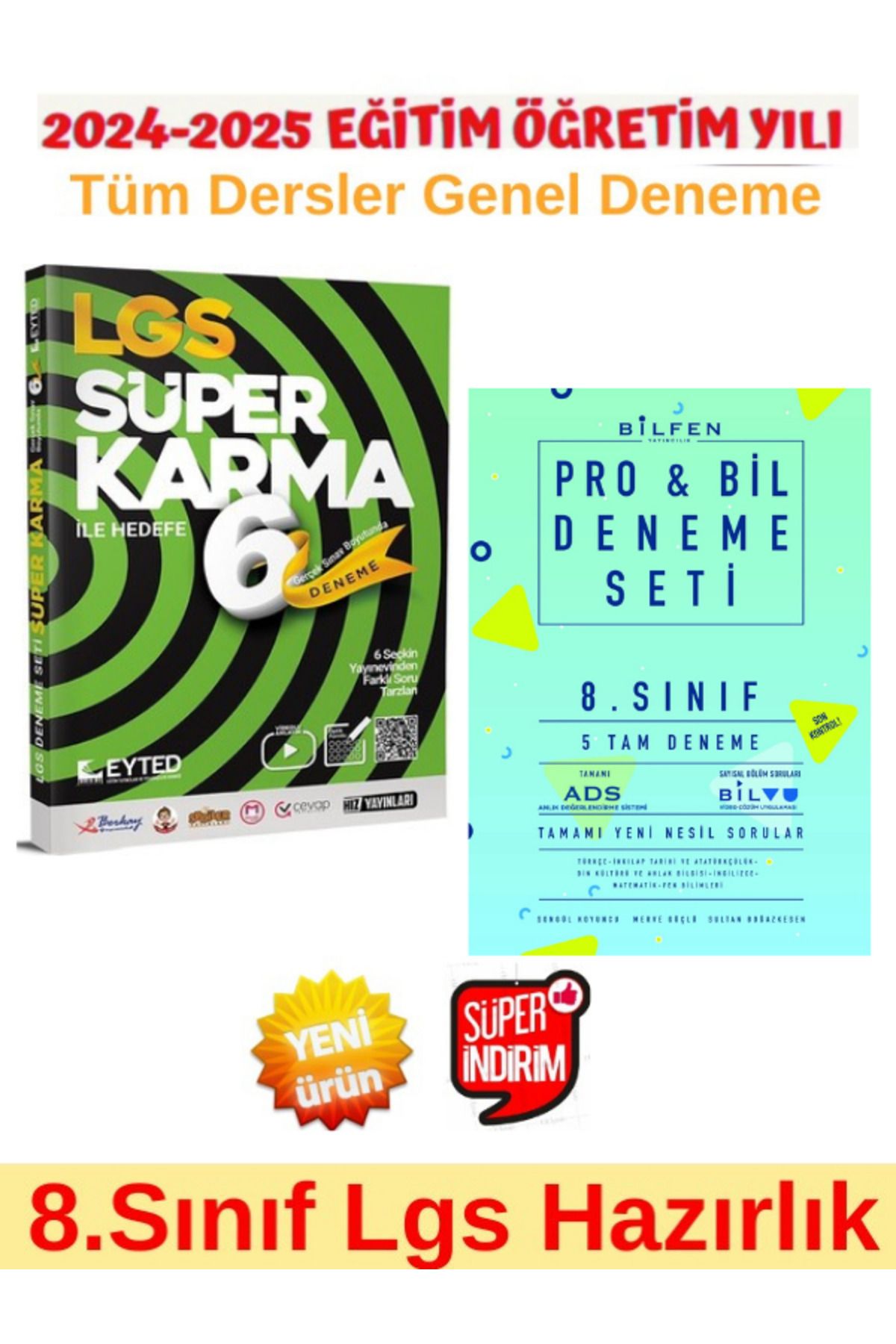 EYTED Yayınları 8.Sınıf Lgs Tüm Dersler Süper Karma 6 lı Deneme+Bilfen Lgs 8.Sınıf Probil 5 Tam Deneme Seti