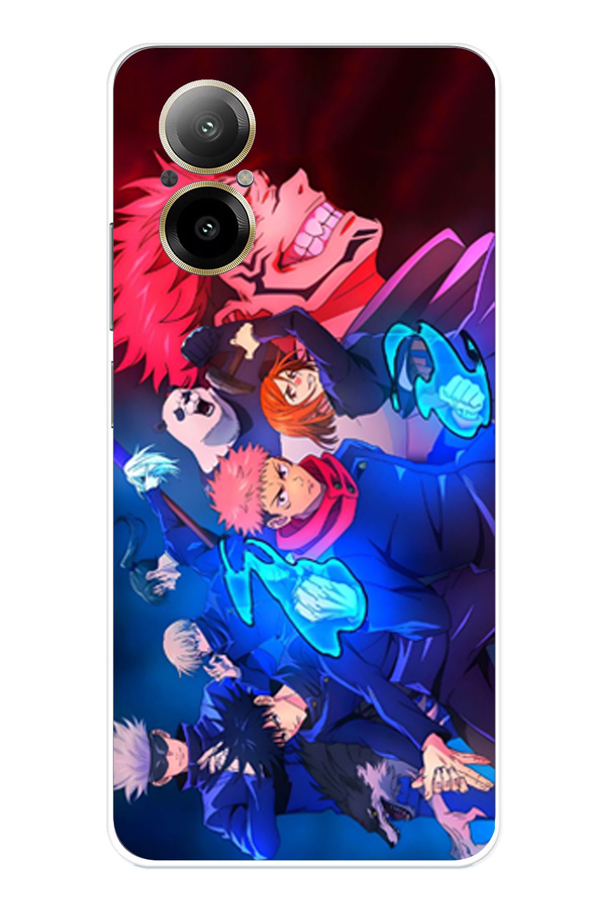 TechTree Realme 12 Lite Uyumlu Jujutsu Kaisen Şeffaf Silikon Kılıf