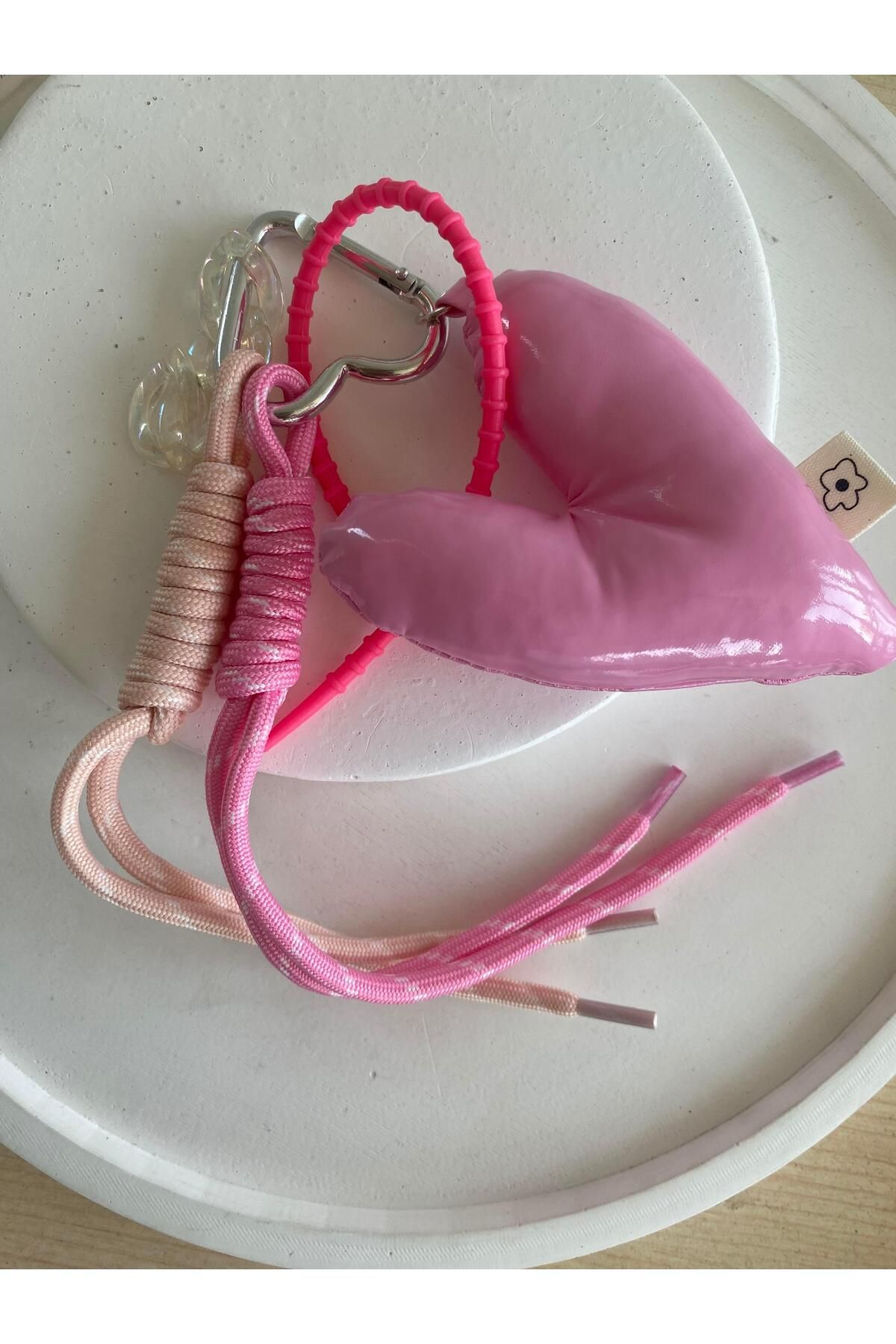 Modadiro Çanta Charm Açık Pembe Kalp Anahtarlık